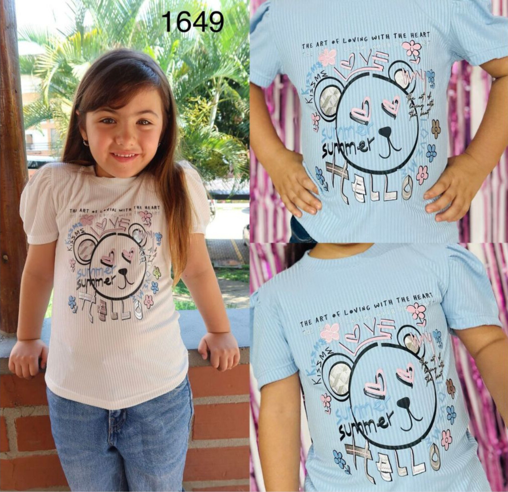 BLUSA NIÑA TELA RIB SURTIDO COLORES X6