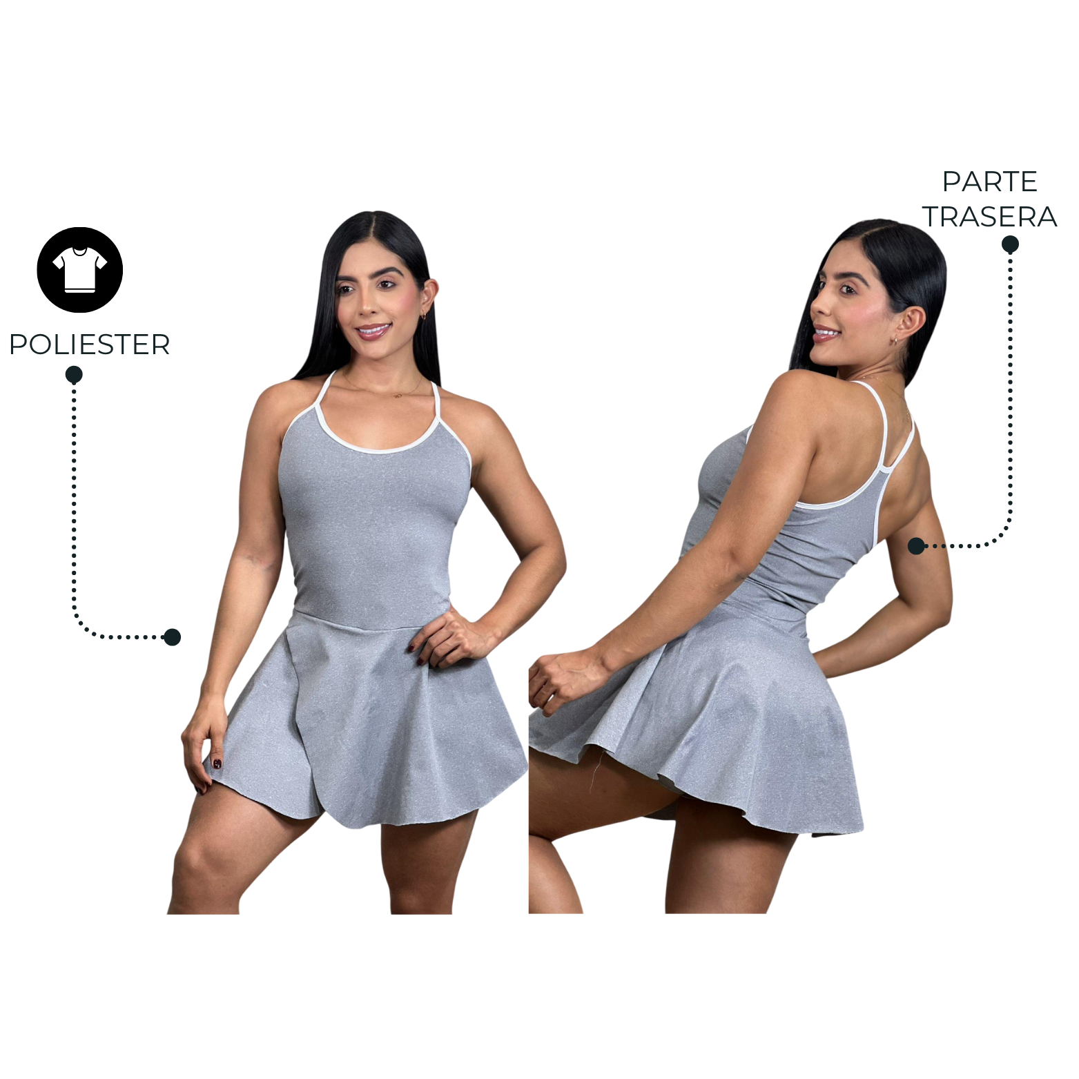 VESTIDO FALDA SHORT ESQUELETO