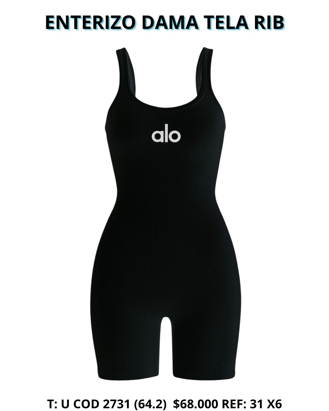 ENTERIZO DAMA TELA RIB SURTIDO X6