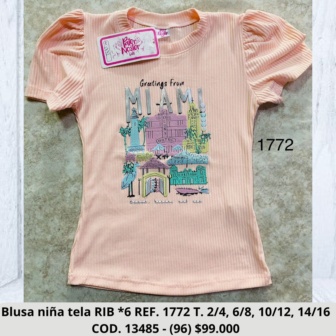 BLUSA NIÑA TELA RIB SURTIDO COLORES X6