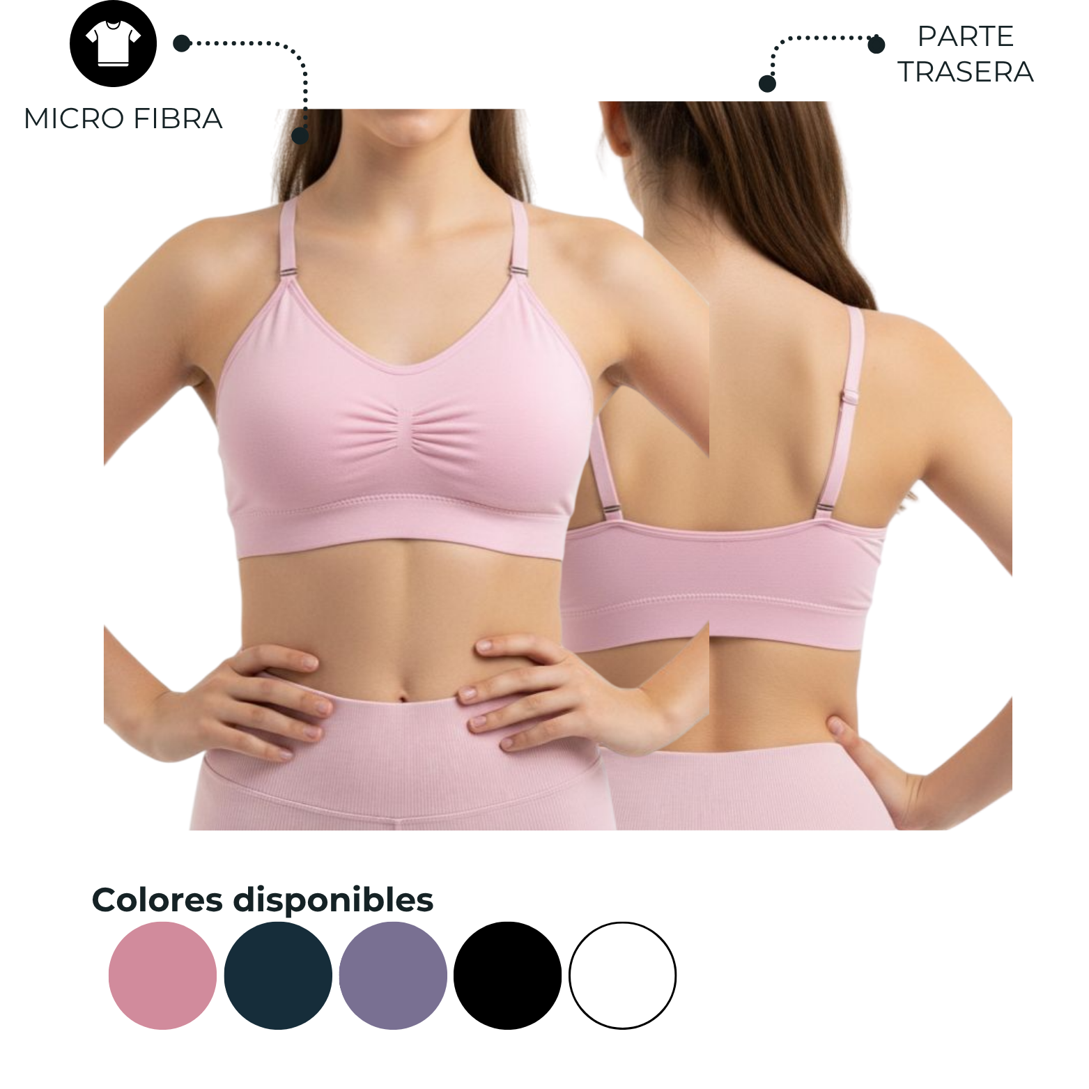 TOP DAMA MIXTO UNICOLOR