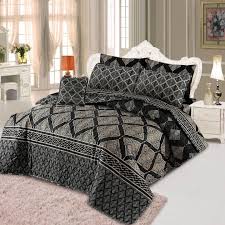 7 PCs Quilted Comforter [Black]
