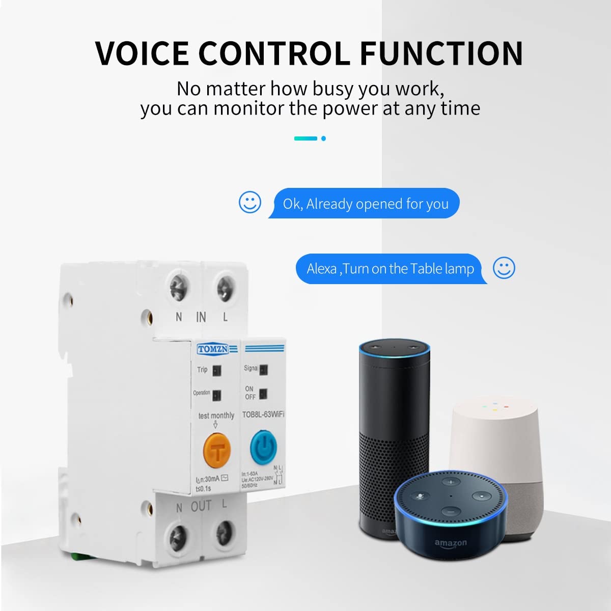 Circuit breaker 63A Single Phase WIFI Smart