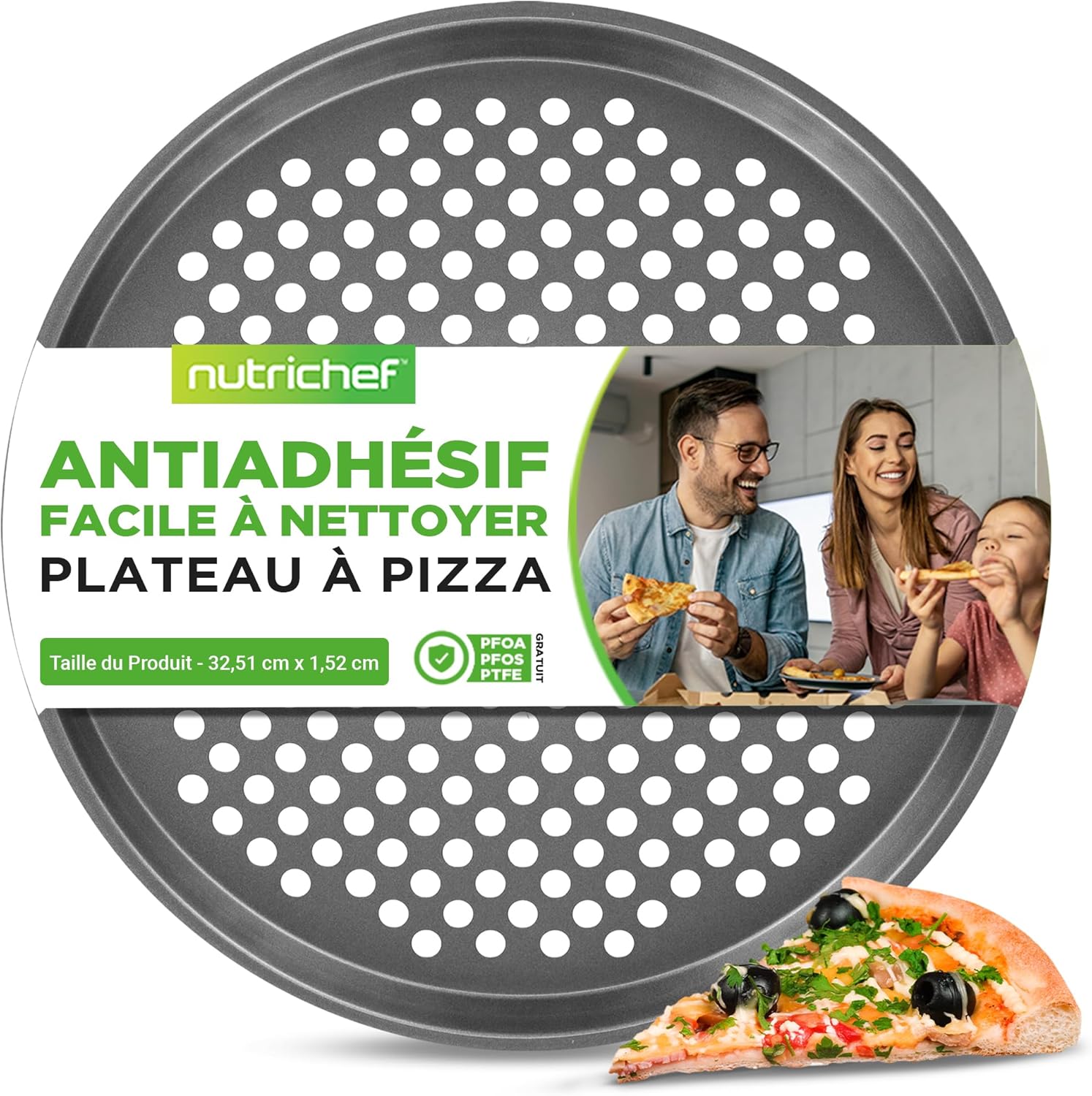 Nutrichef Nonstick Pizza Pan