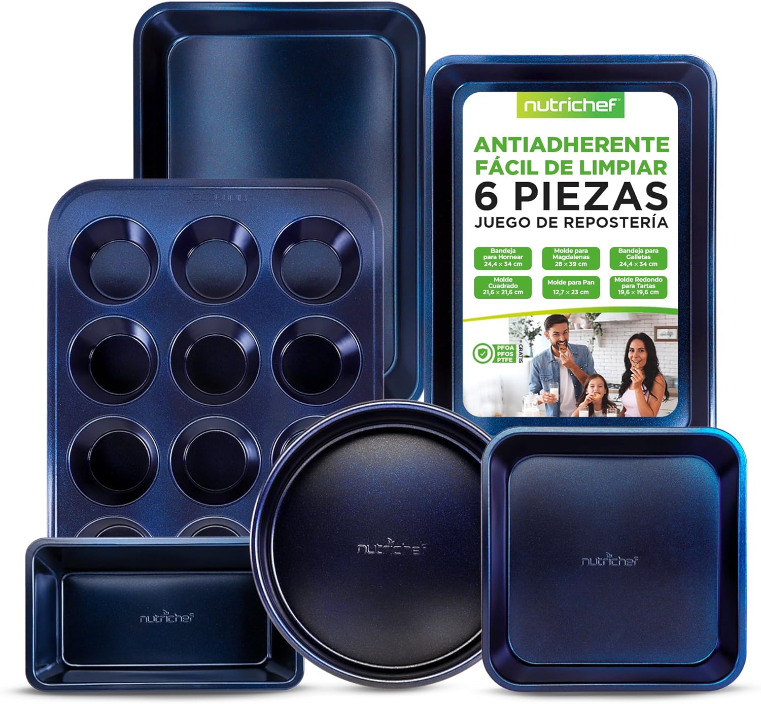 NutriChef 6-Piece Nonstick Bakeware Set