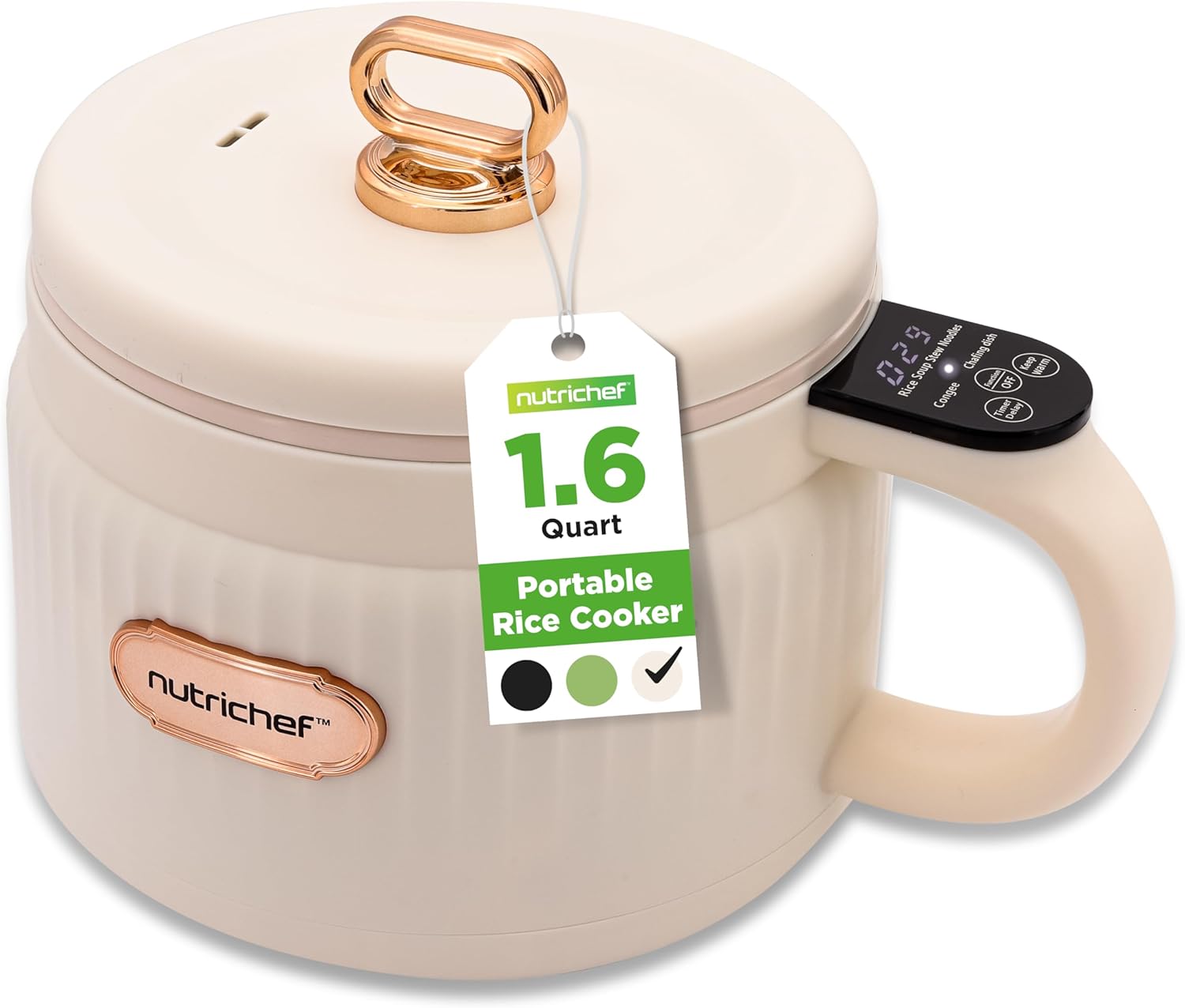 Nutrichef 1.6 Quart Portable Rice Cooker
