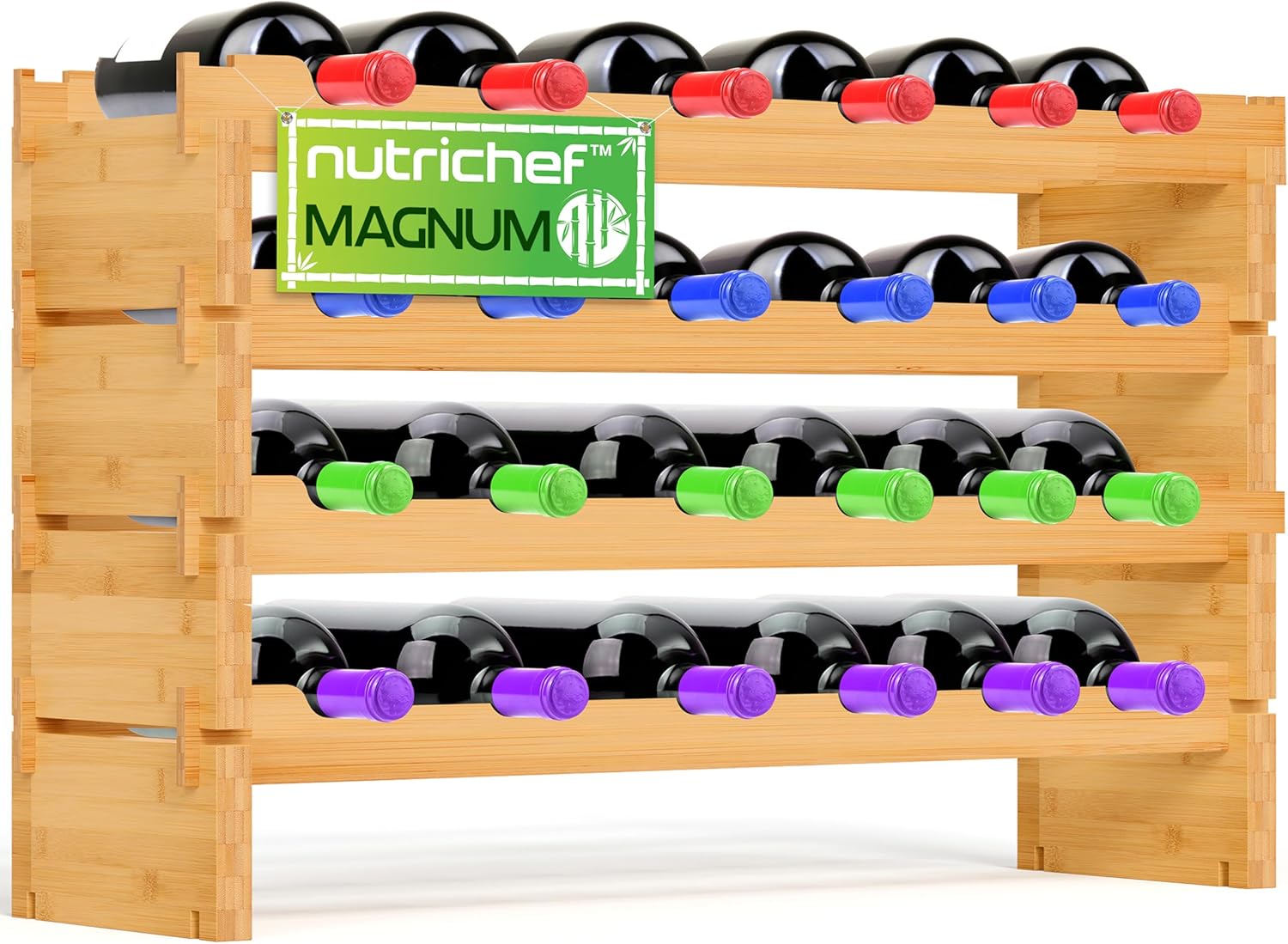 Nutrichef Magnum Wooden Wine Rack