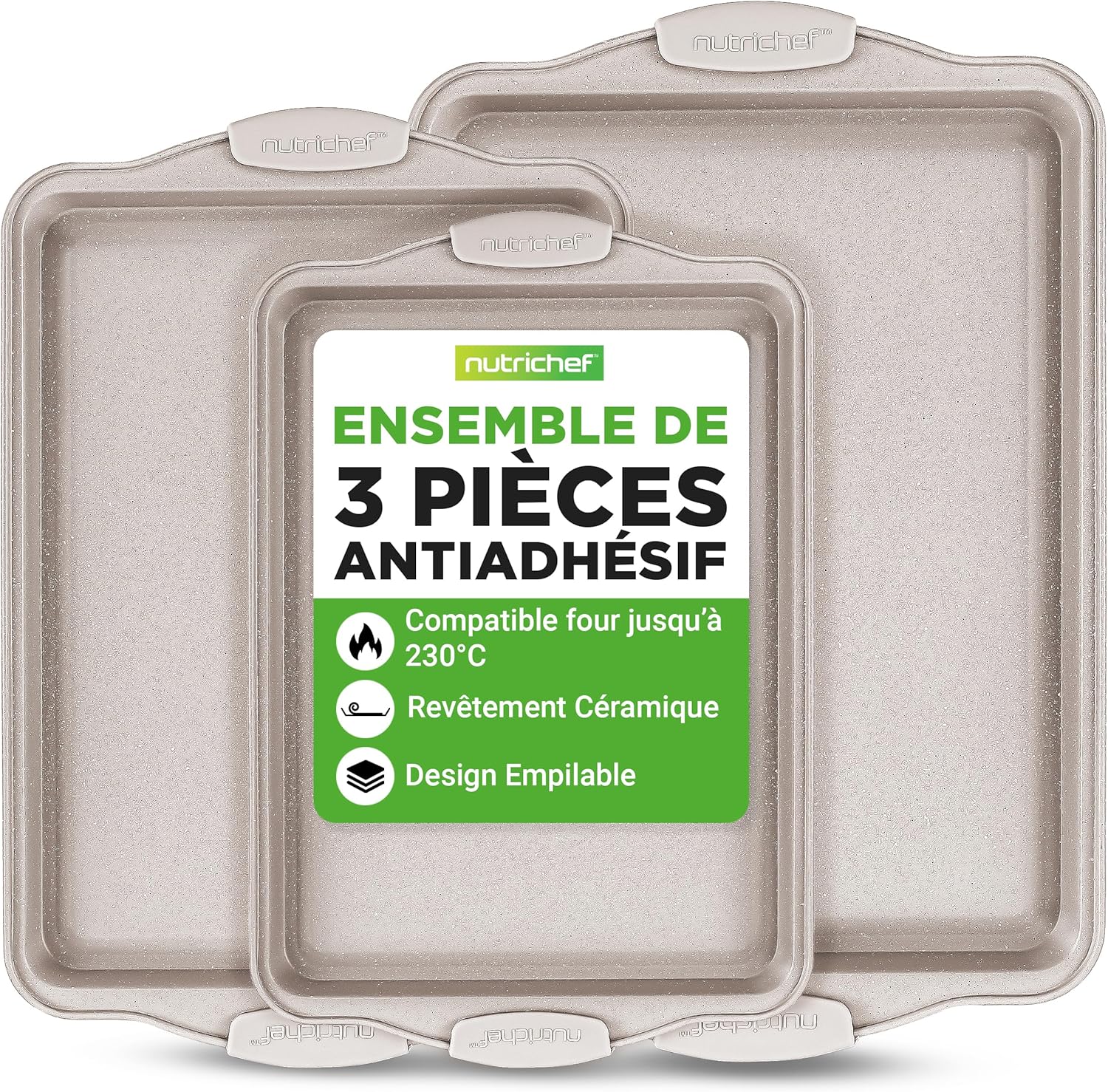 Nutrichef 3-Piece Non-Stick Baking Pan Set