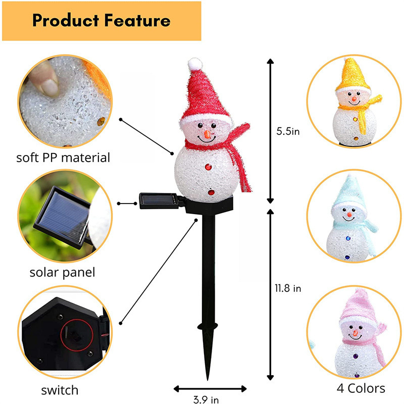 Solar Snowman Garden Light