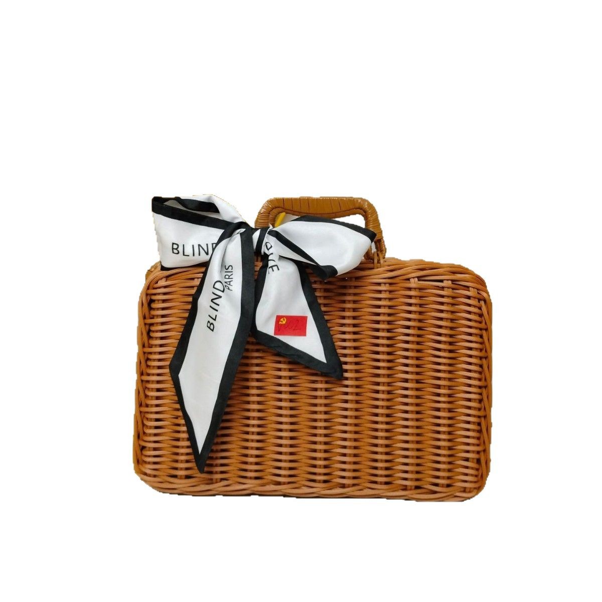 Handmade Cosmetic Storage Box Rattan Suitcase Gift Box Solid PP Woven Basket Christmas Easter