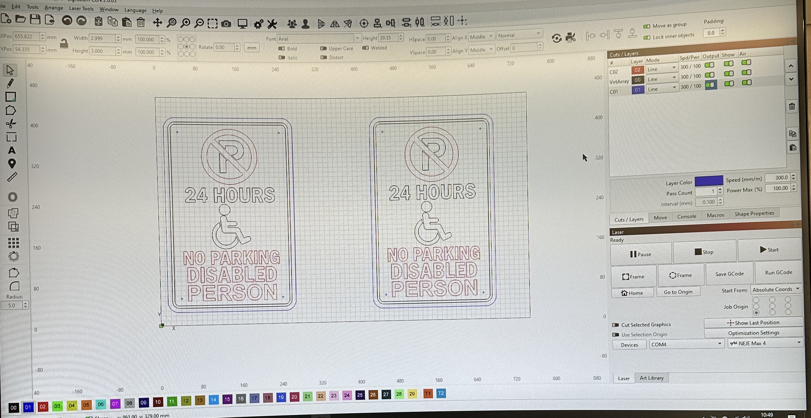 Disabled Access Sign – LightBurn File (LBRN2) | Laser‑Ready SVG | Clean Vector for 3mm MDF