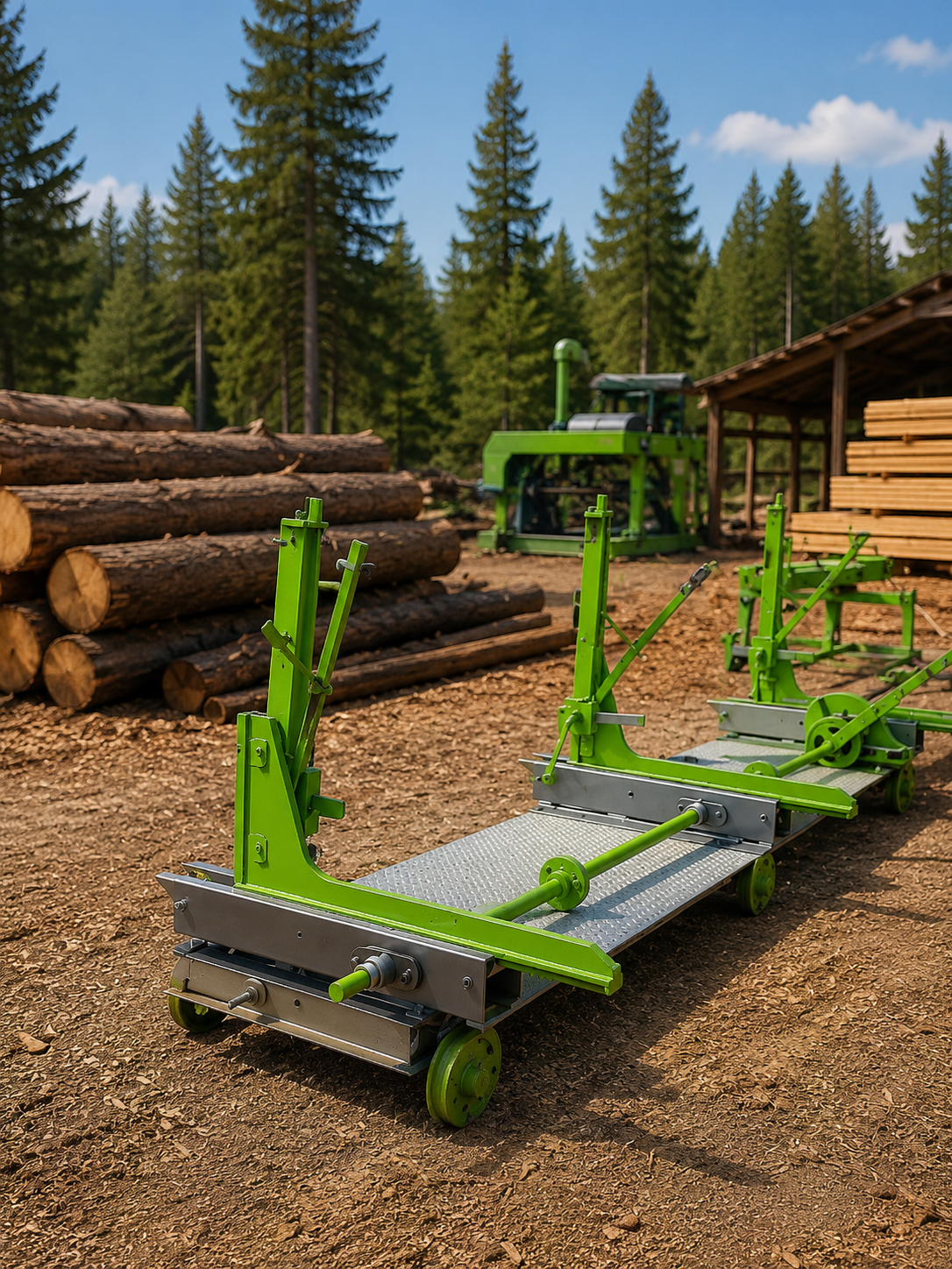 16 ft Three-Knee Log Carriage with Track