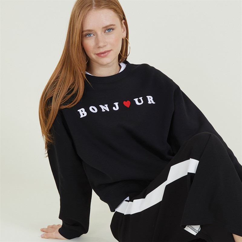 Womens Bonjour Sweatshirt Midnight /​White/​Red