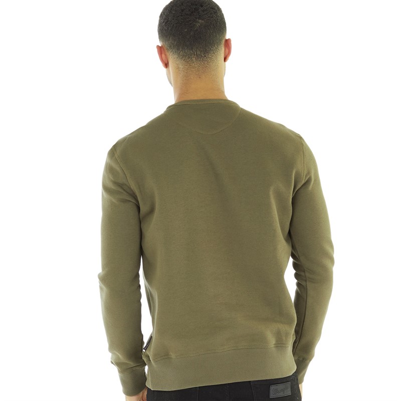 Mens Crew Neck Sweatshirt Khaki