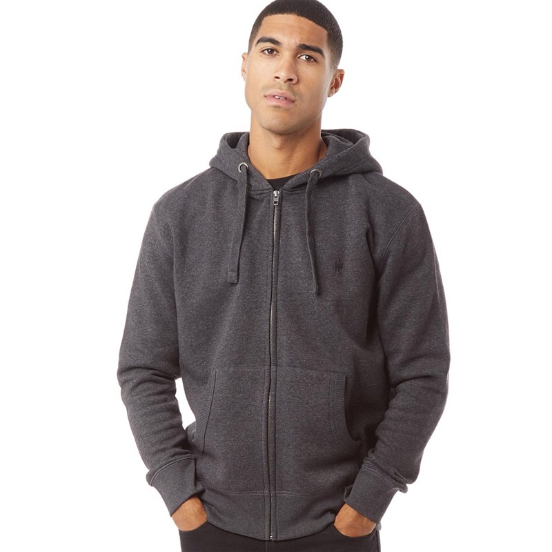 Mens FC Zip Hoodie Charcoal Melange