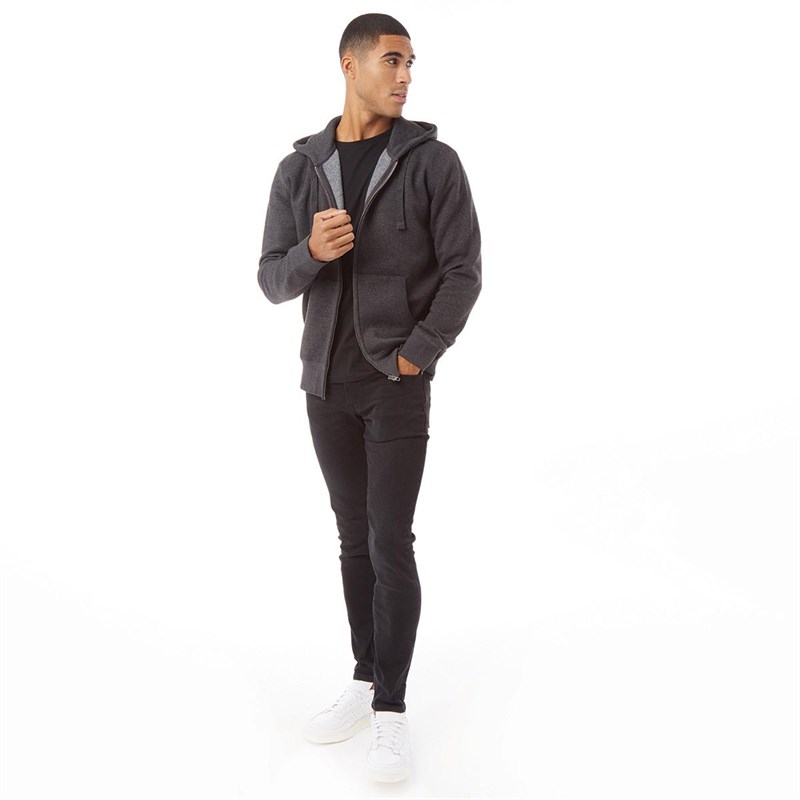 Mens FC Zip Hoodie Charcoal Melange