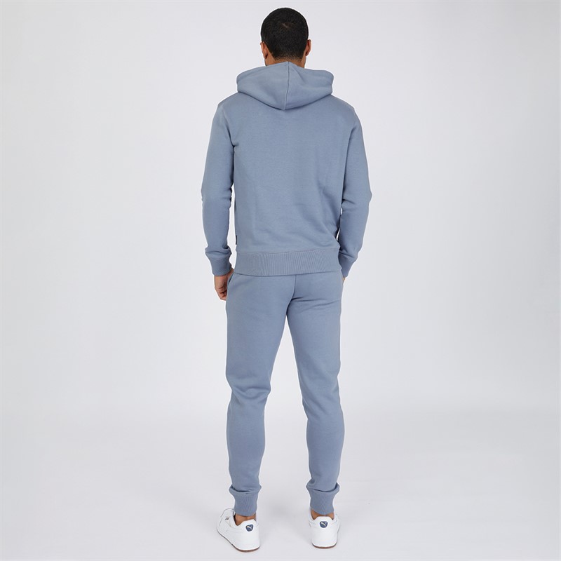 Mens Script Trousers Light Blue Melange/White