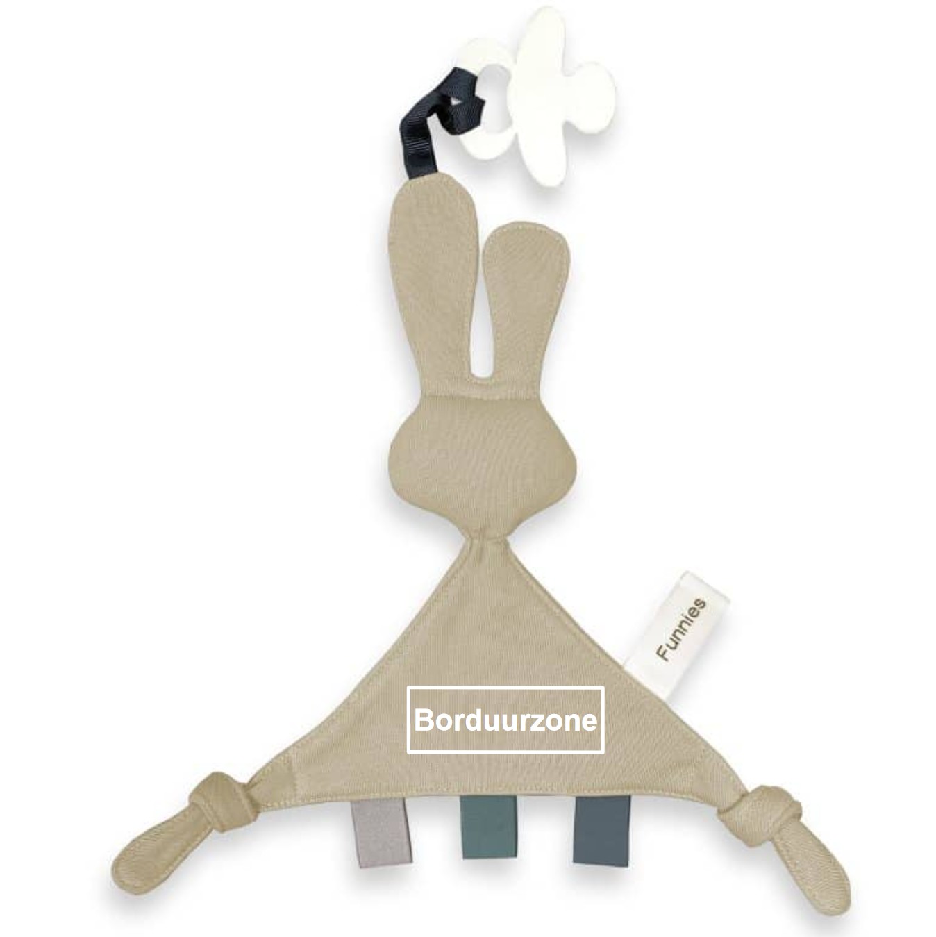Gepersonaliseerd fopspeendoekje - Konijn beige