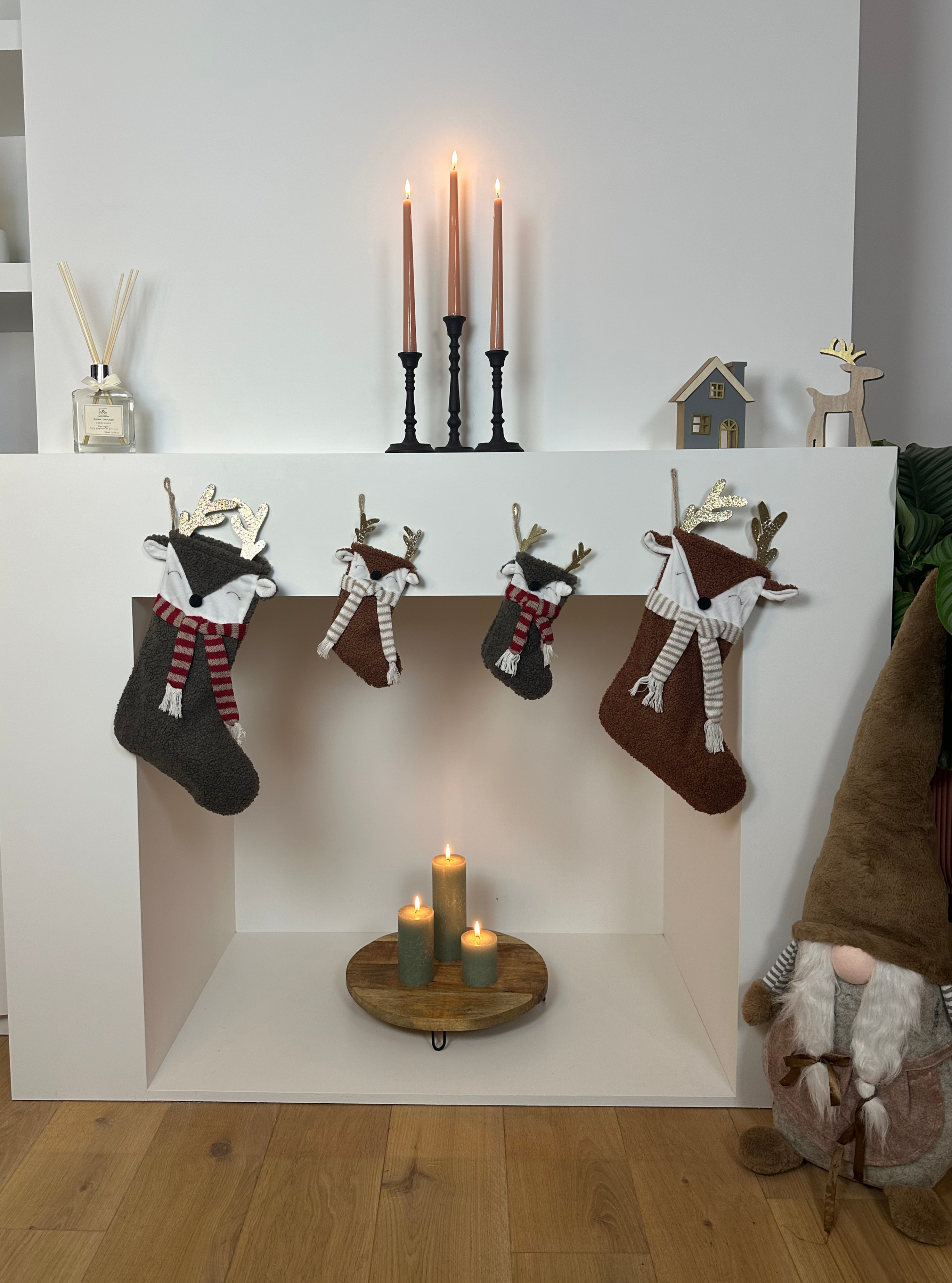 Kerstsok hert groot- Koper