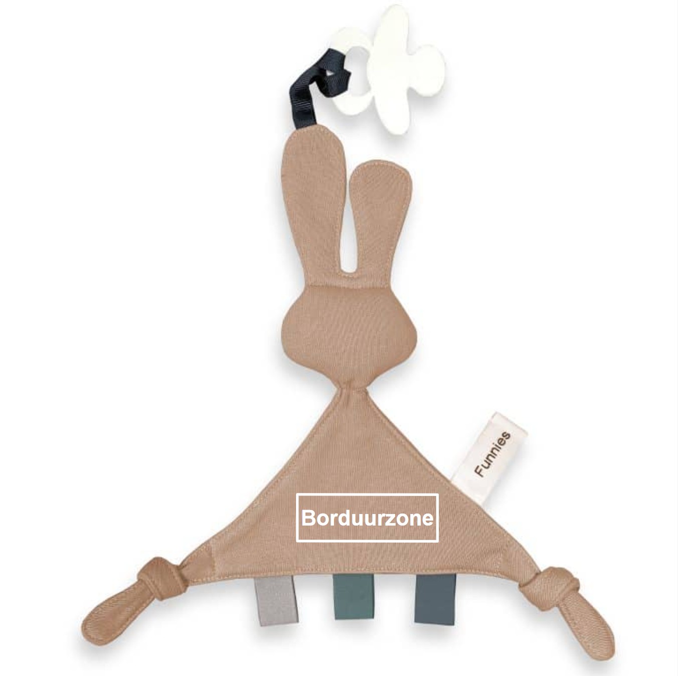 Gepersonaliseerd fopspeendoekje - Konijn zandroze