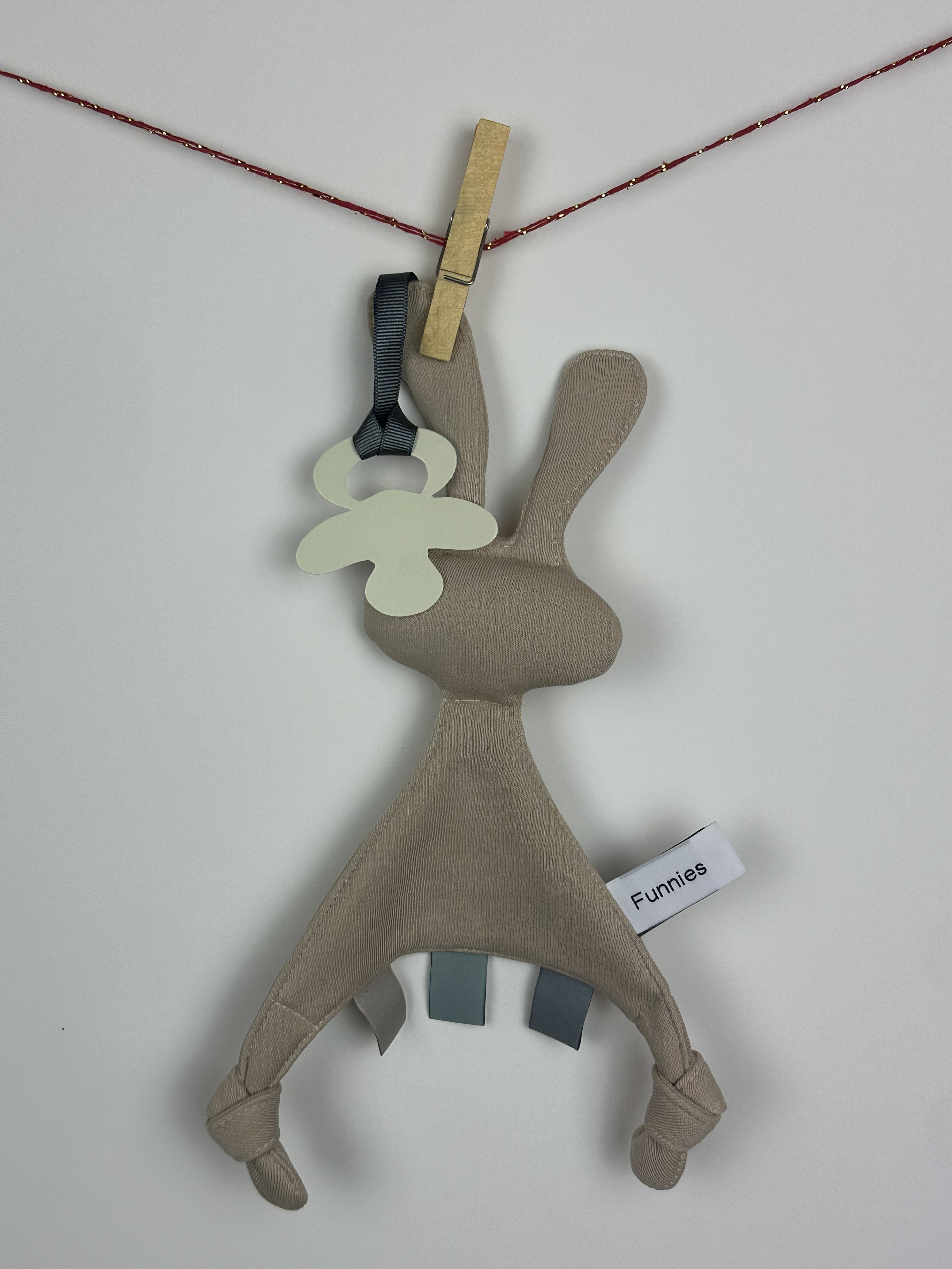 Gepersonaliseerd fopspeendoekje - Konijn beige