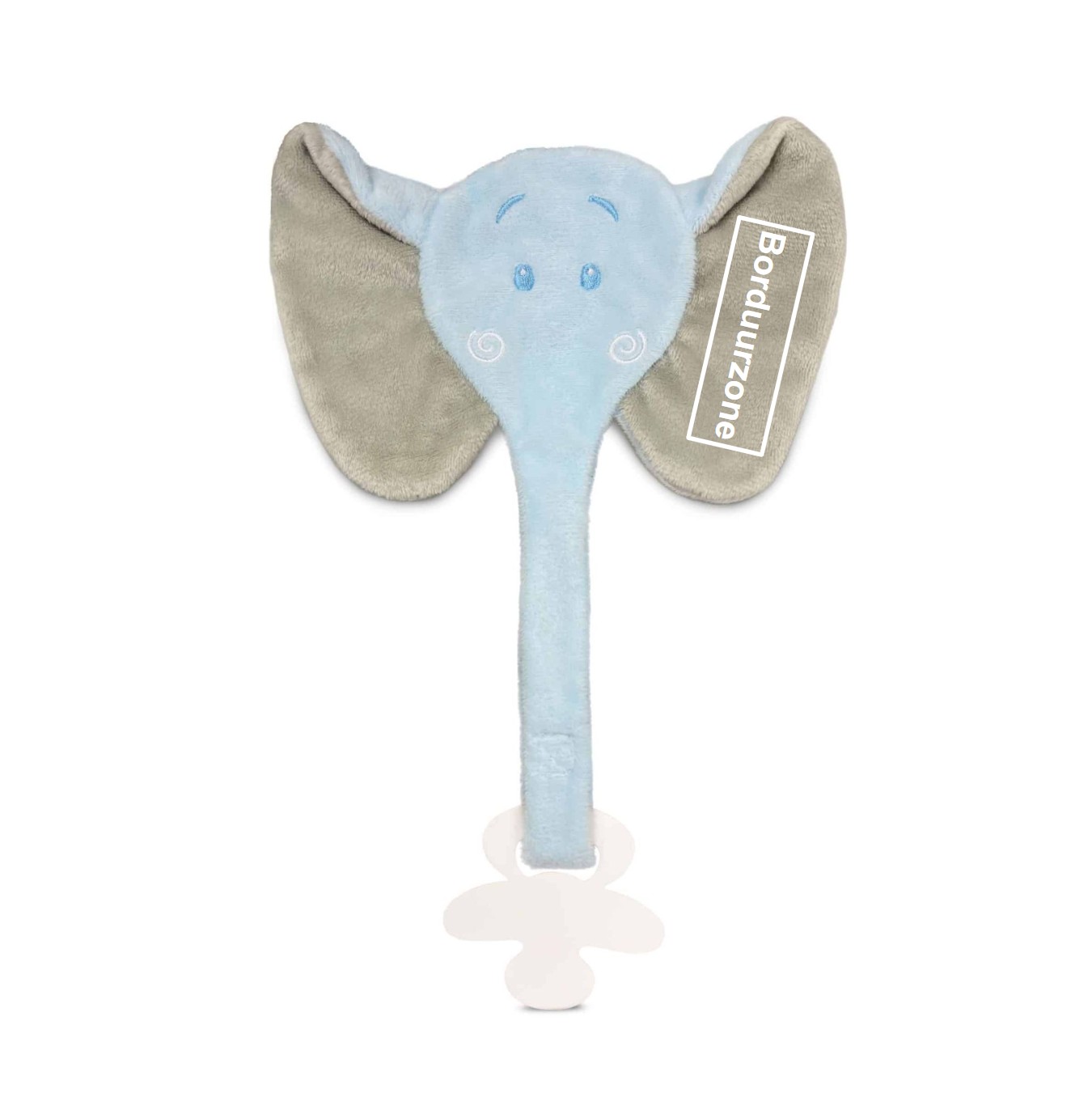 Gepersonaliseerd fopspeendoekje - Olifant blauw
