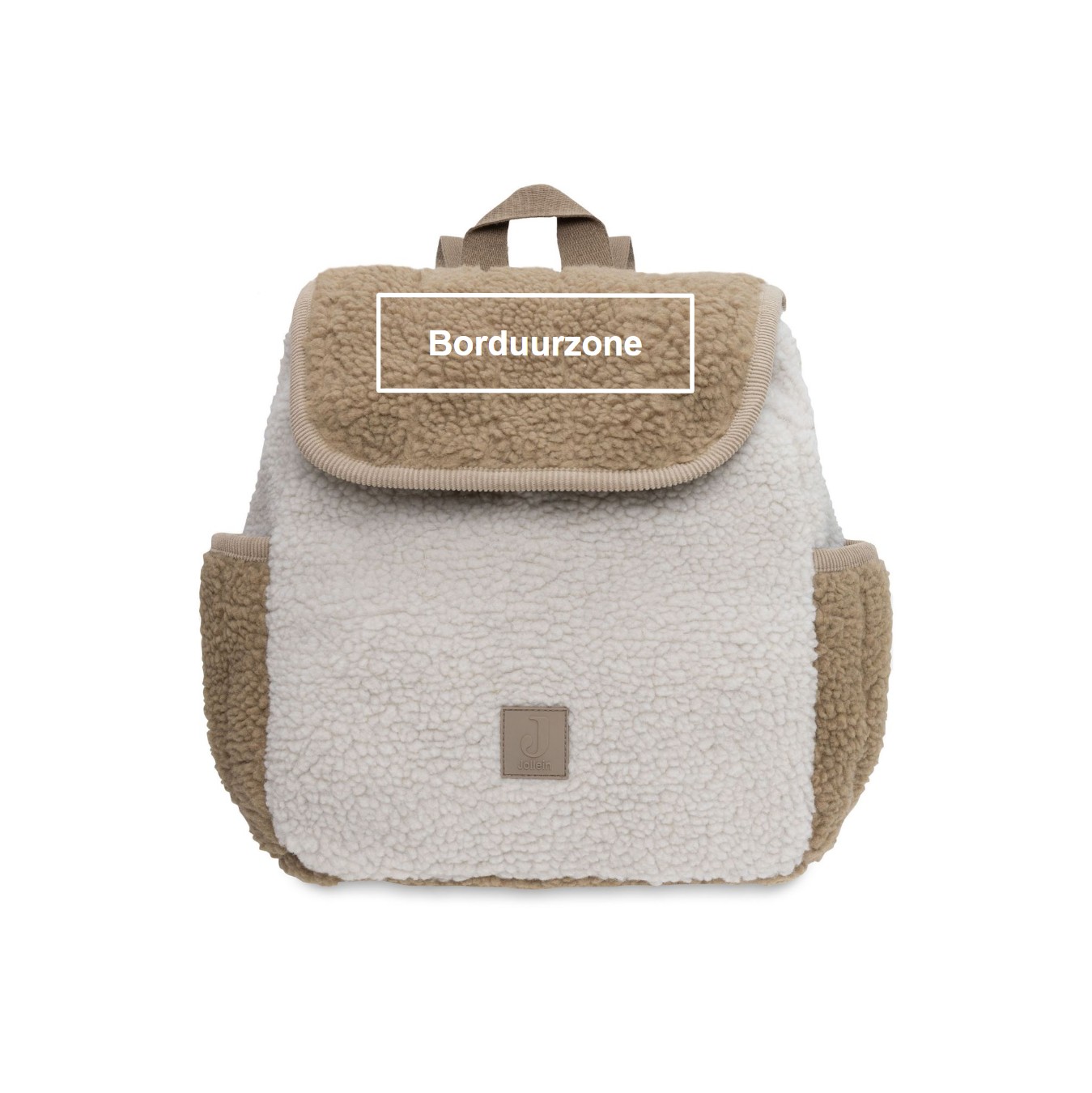 Gepersonaliseerd rugtasje - Beige/wit