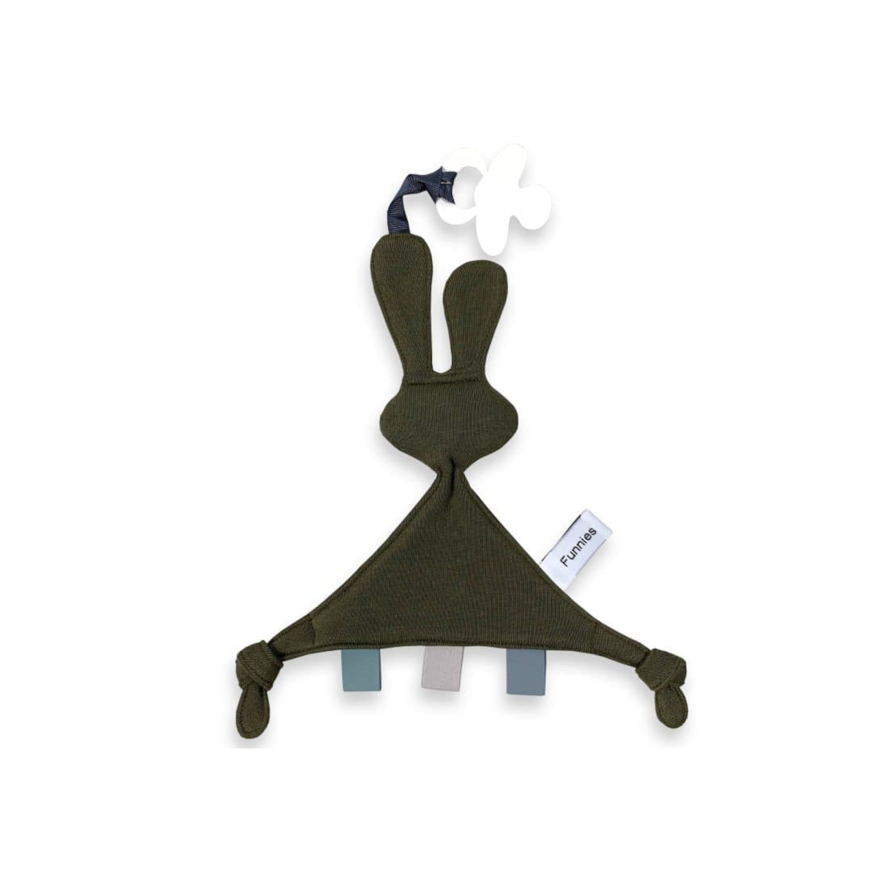 Gepersonaliseerd fopspeendoekje - Konijn olijfgroen