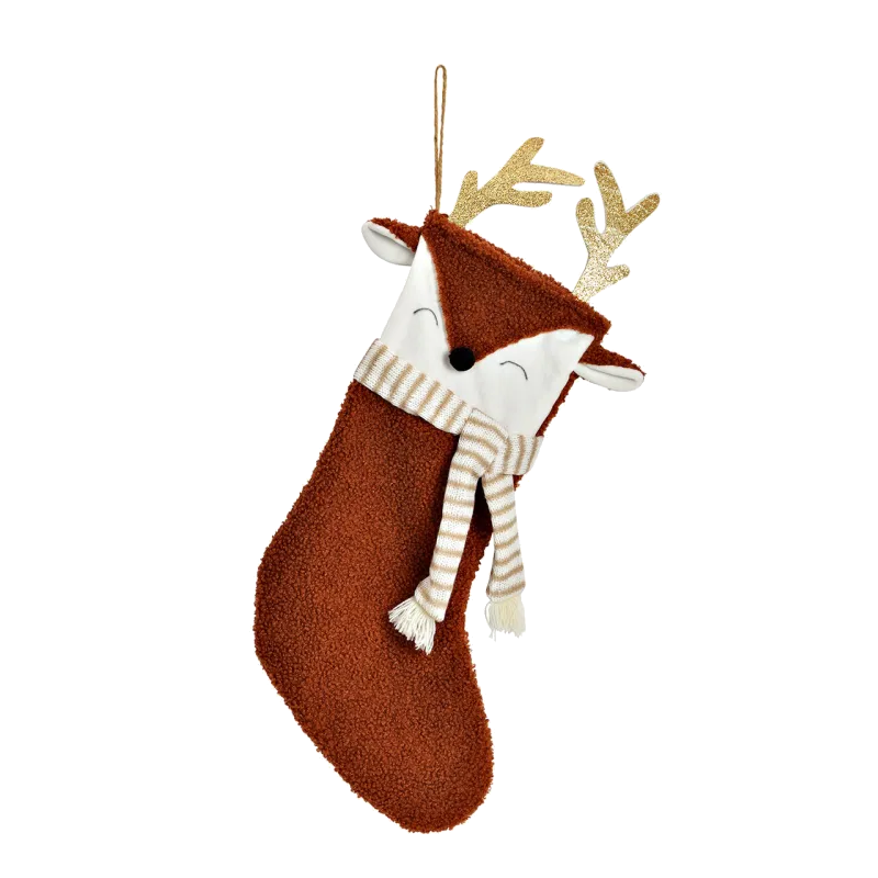 Kerstsok hert groot- Koper