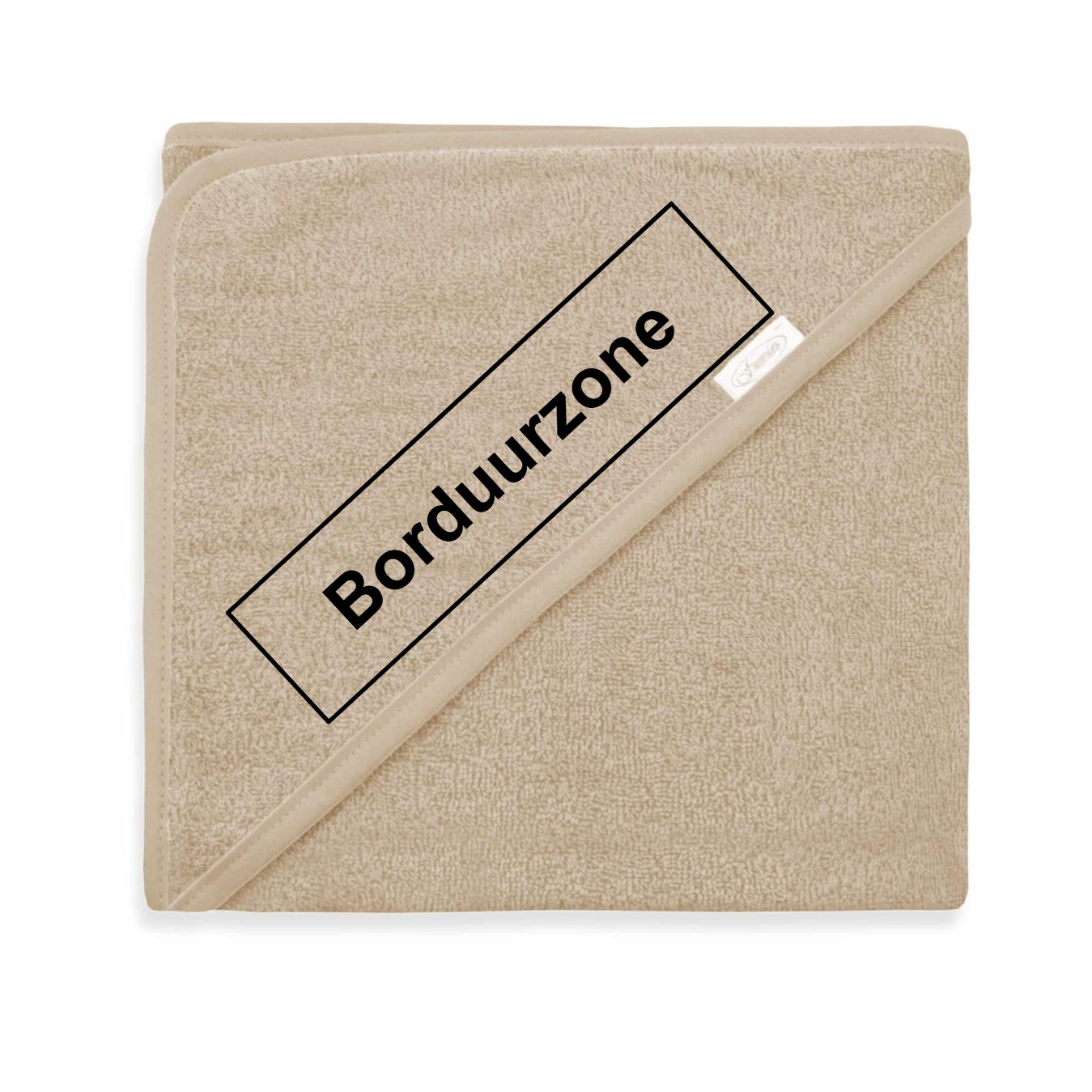 Gepersonaliseerde badcape - Beige (100x100 cm)