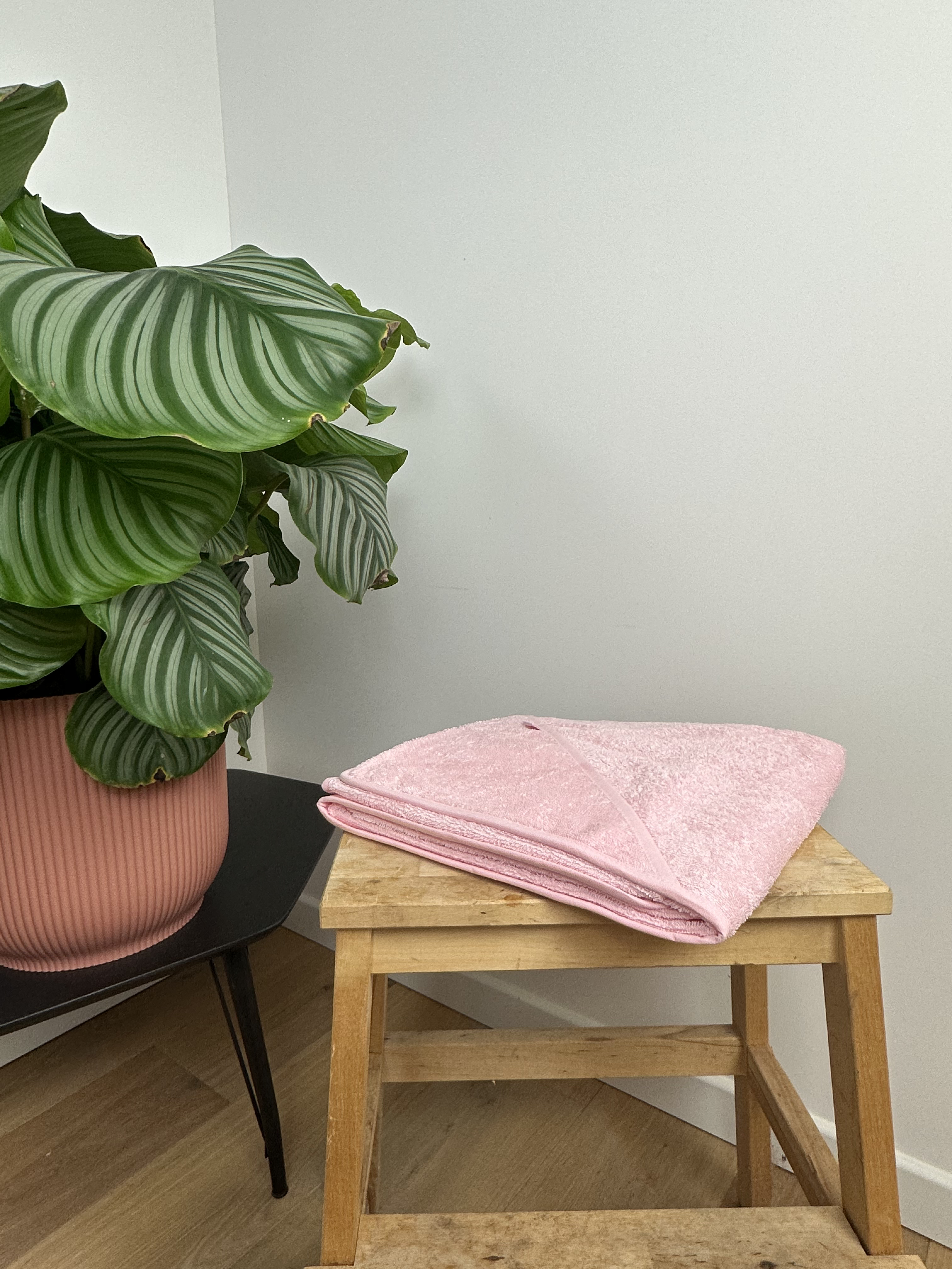 Gepersonaliseerde badcape - Roze (100x100 cm)