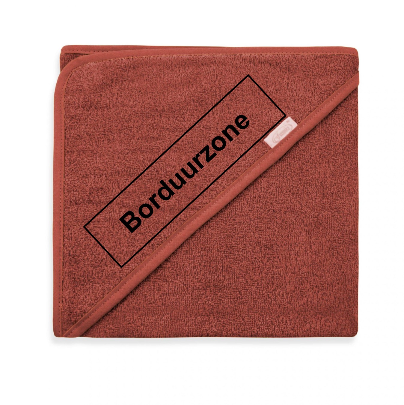 Gepersonaliseerde badcape - Terracotta (100x100 cm)