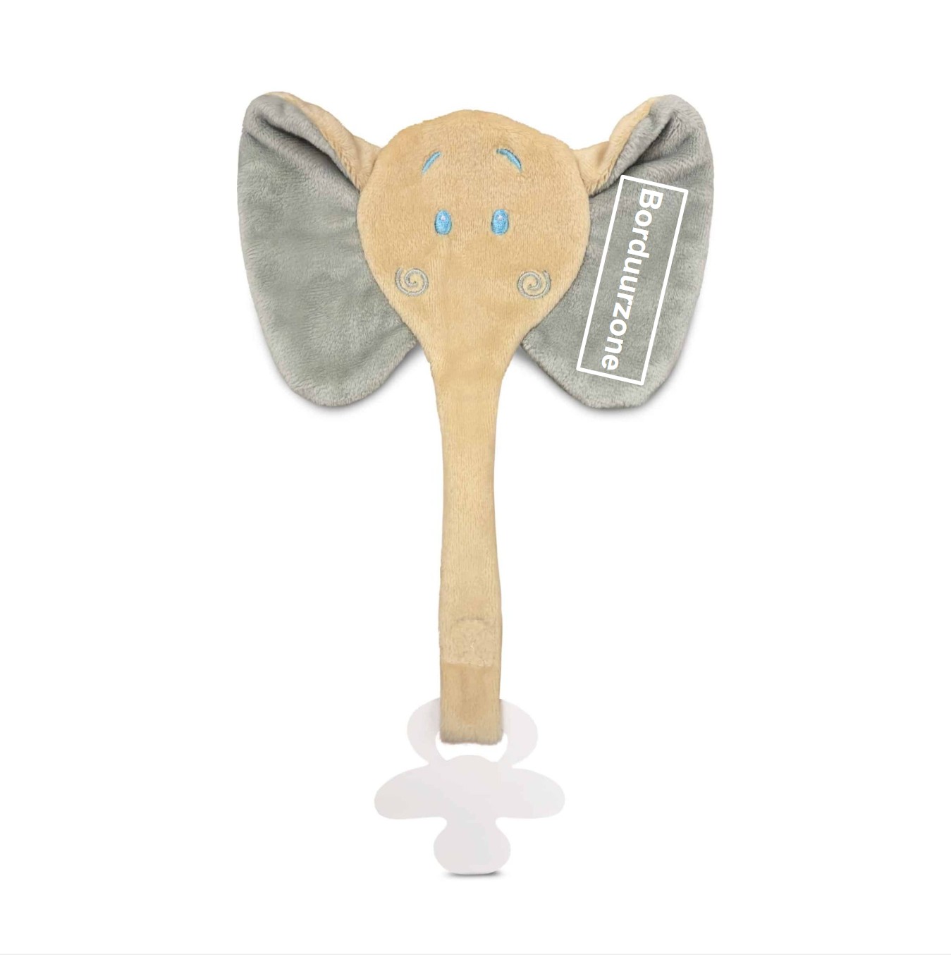 Gepersonaliseerd fopspeendoekje - Olifant beige/geel