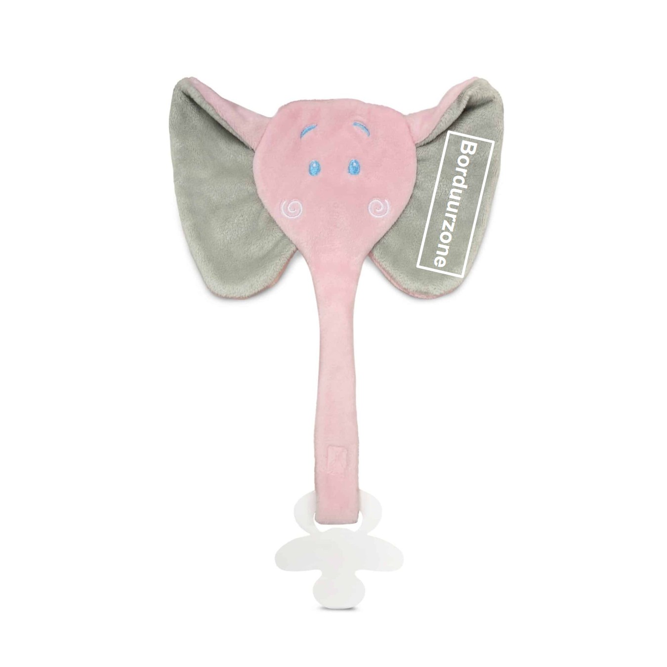 Gepersonaliseerd fopspeendoekje - Olifant roze