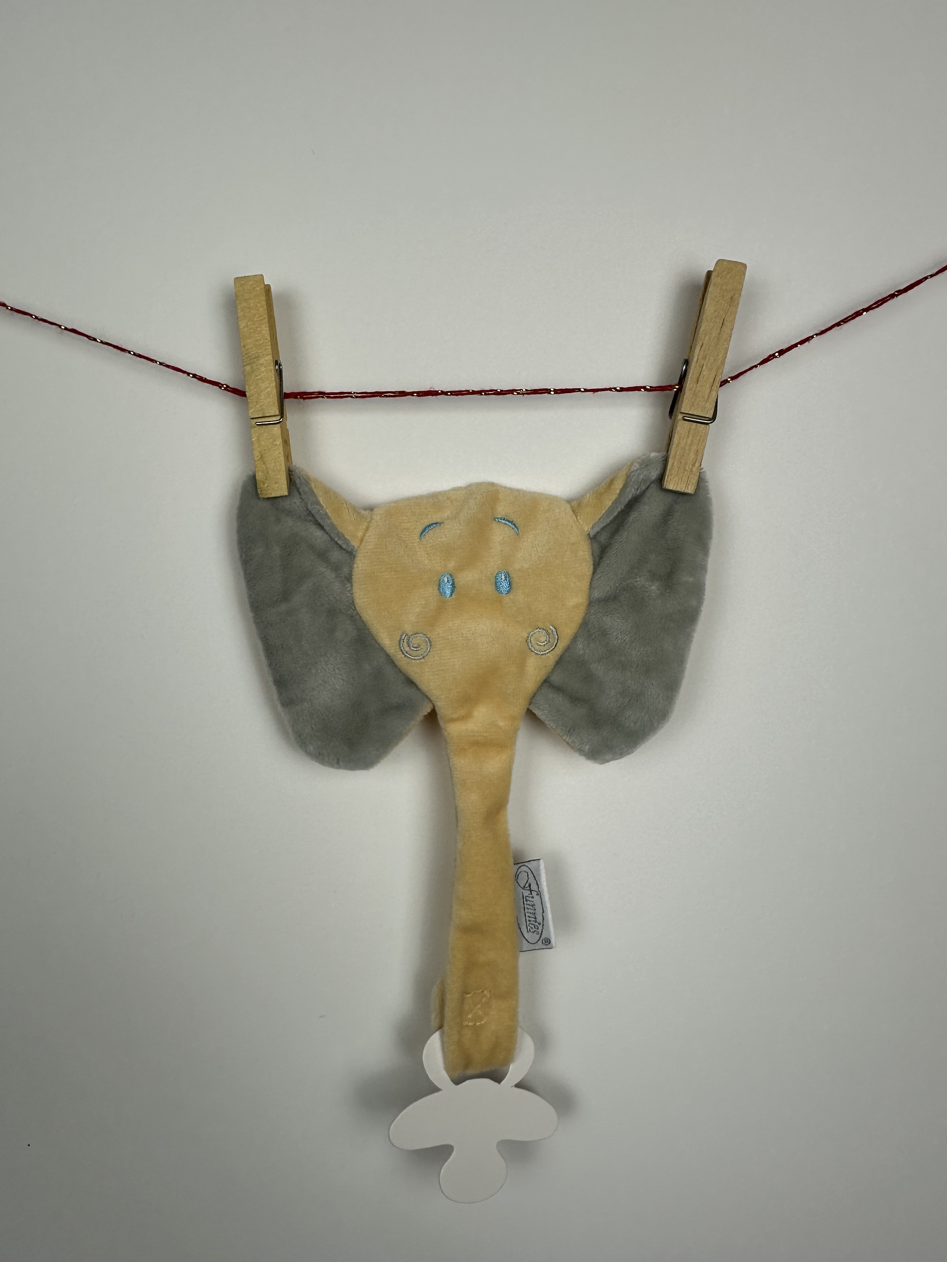 Gepersonaliseerd fopspeendoekje - Olifant beige/geel