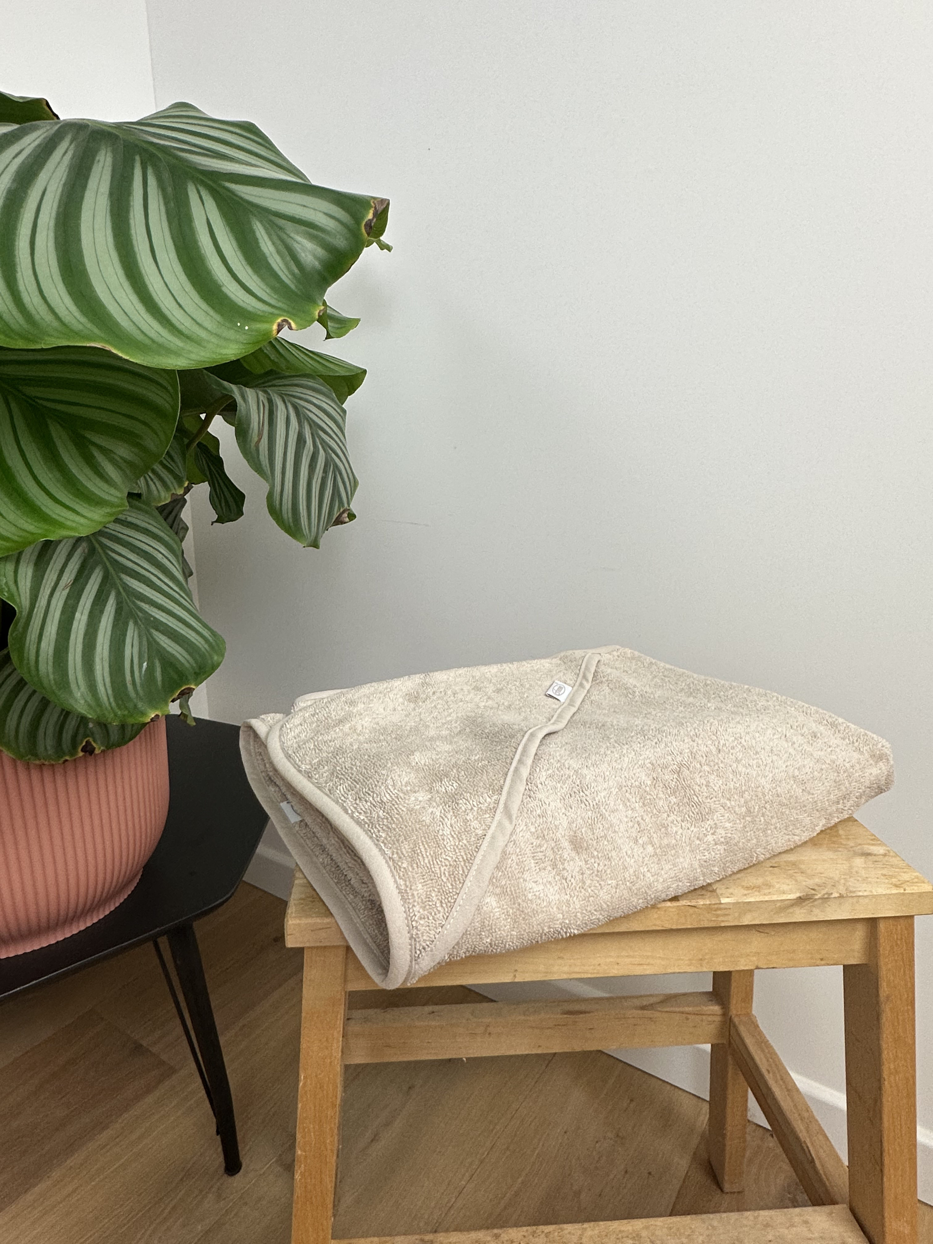 Gepersonaliseerde badcape - Beige (100x100 cm)