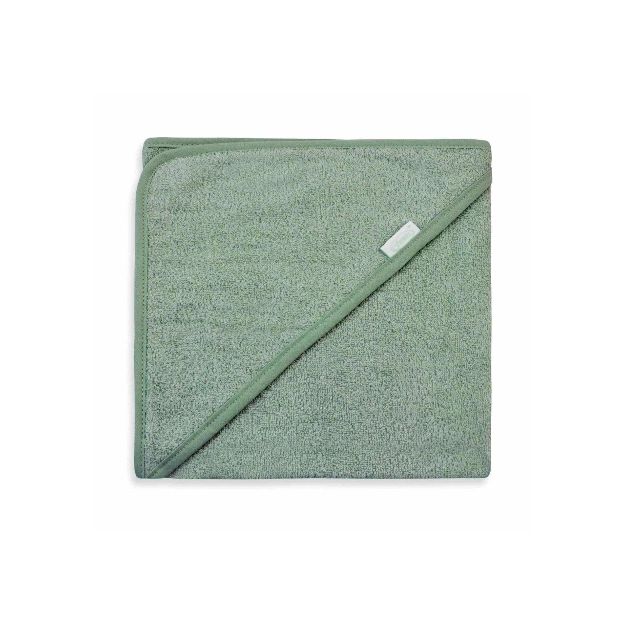 Gepersonaliseerde badcape - Saliegroen (100x100 cm)