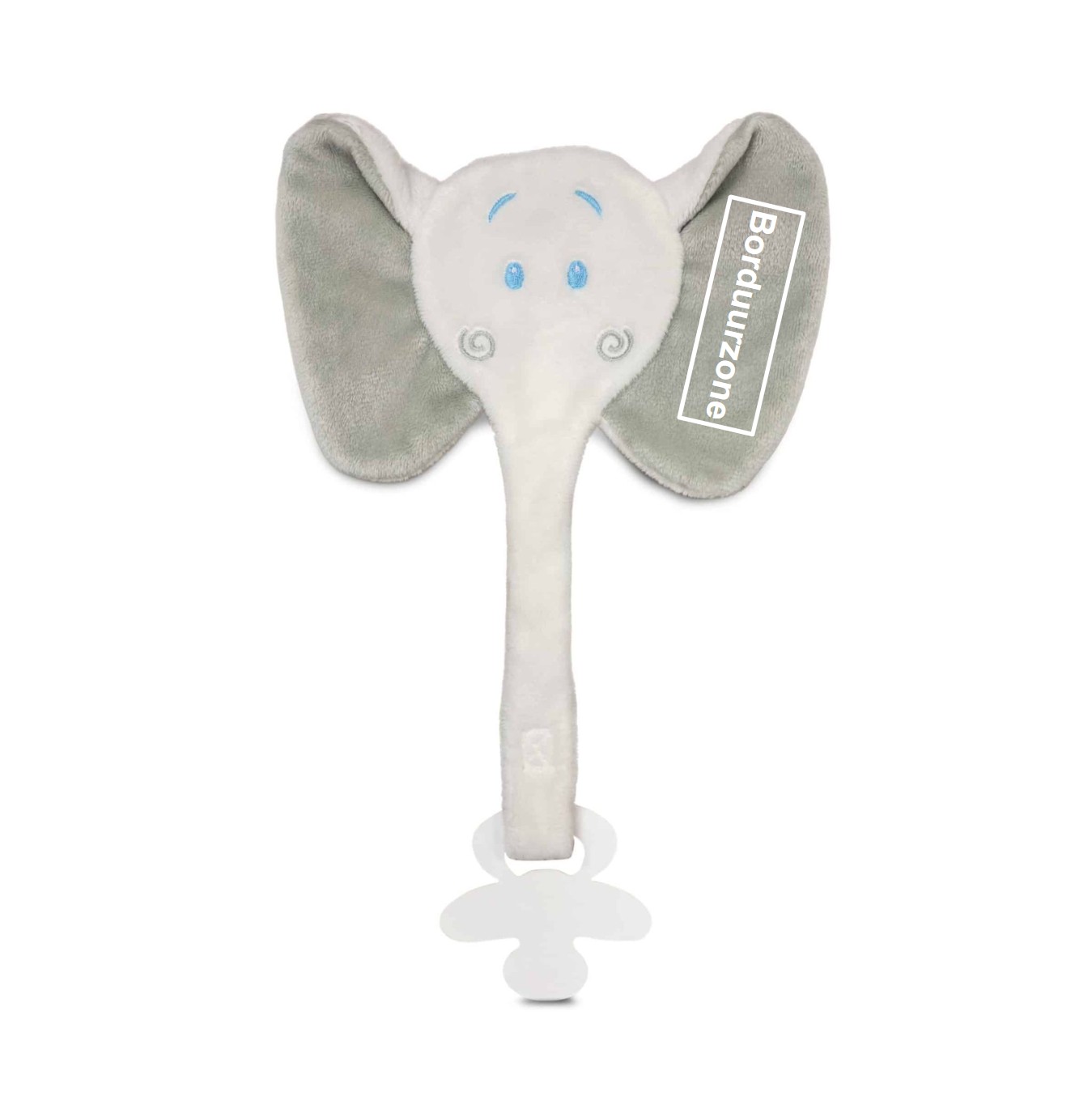 Gepersonaliseerd fopspeendoekje - Olifant grijs