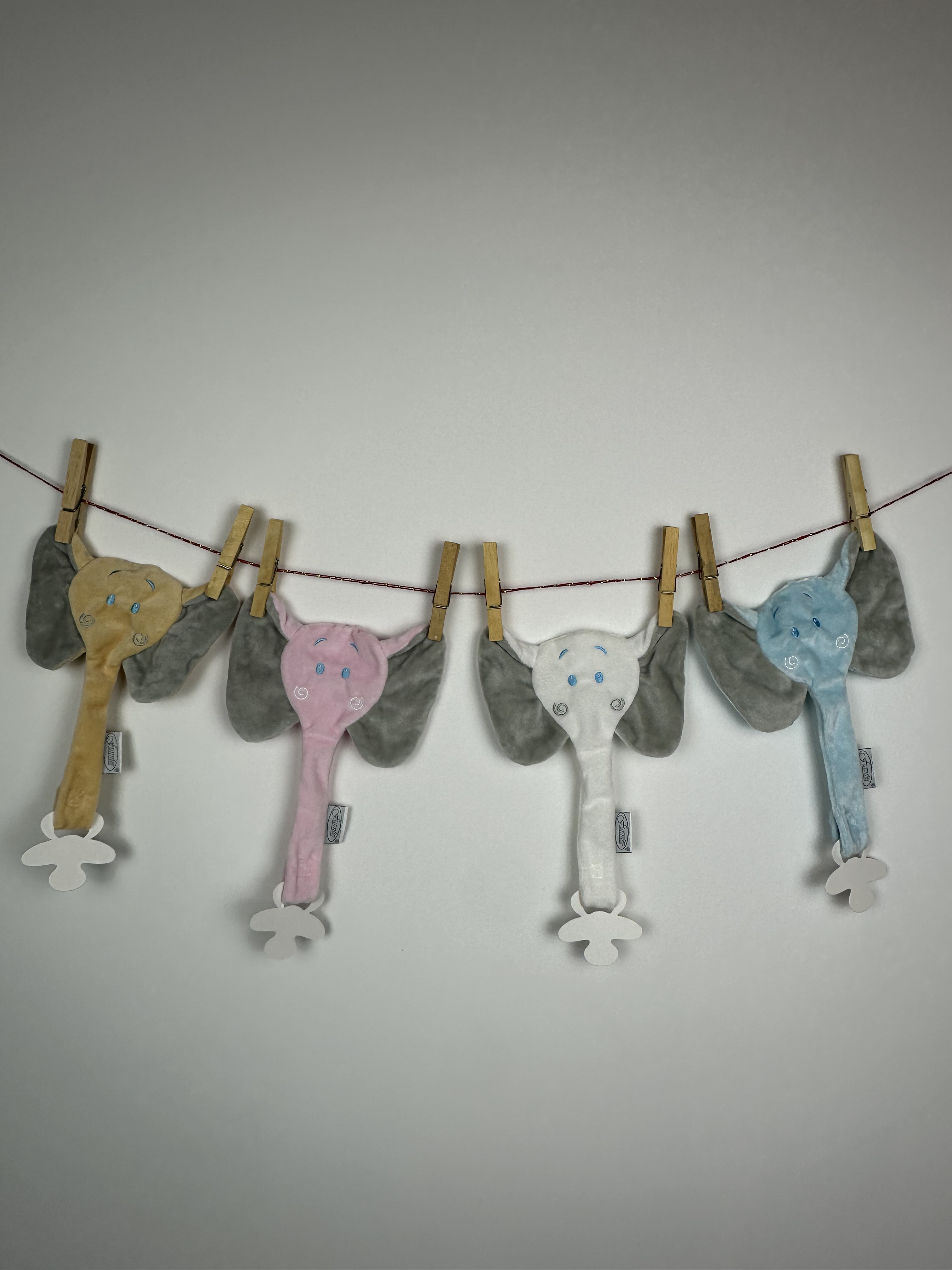 Gepersonaliseerd fopspeendoekje - Olifant beige/geel