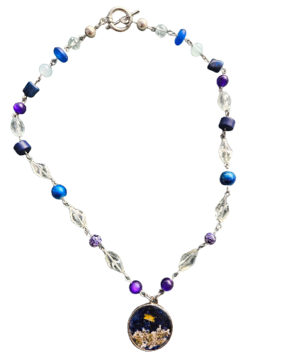 Vitamin Sea Upcycled Necklace with Pressed Flower Charm