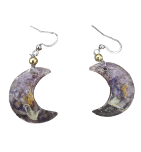 Moonlight Voyage Pressed Flower Earrings
