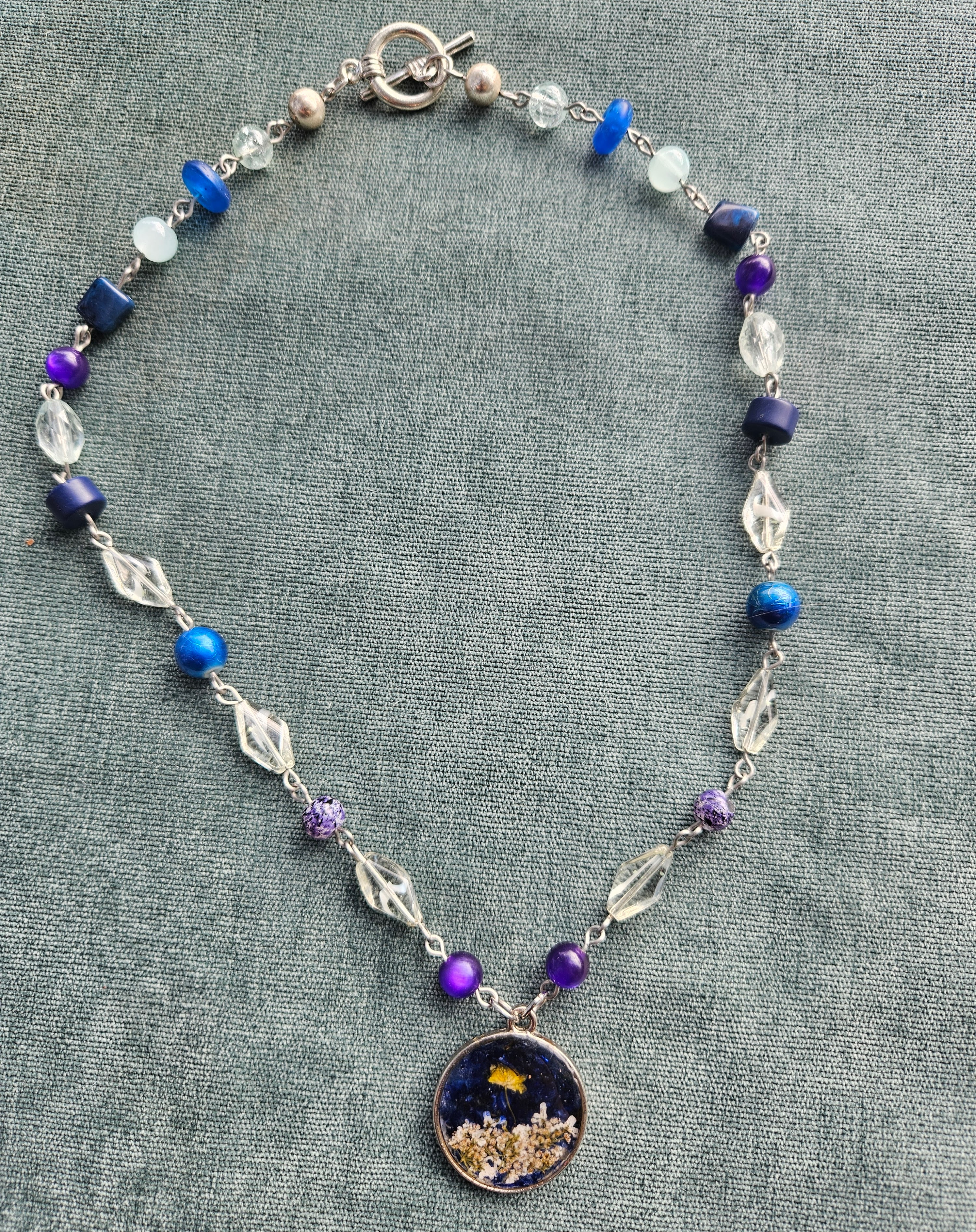 Vitamin Sea Upcycled Necklace with Pressed Flower Charm