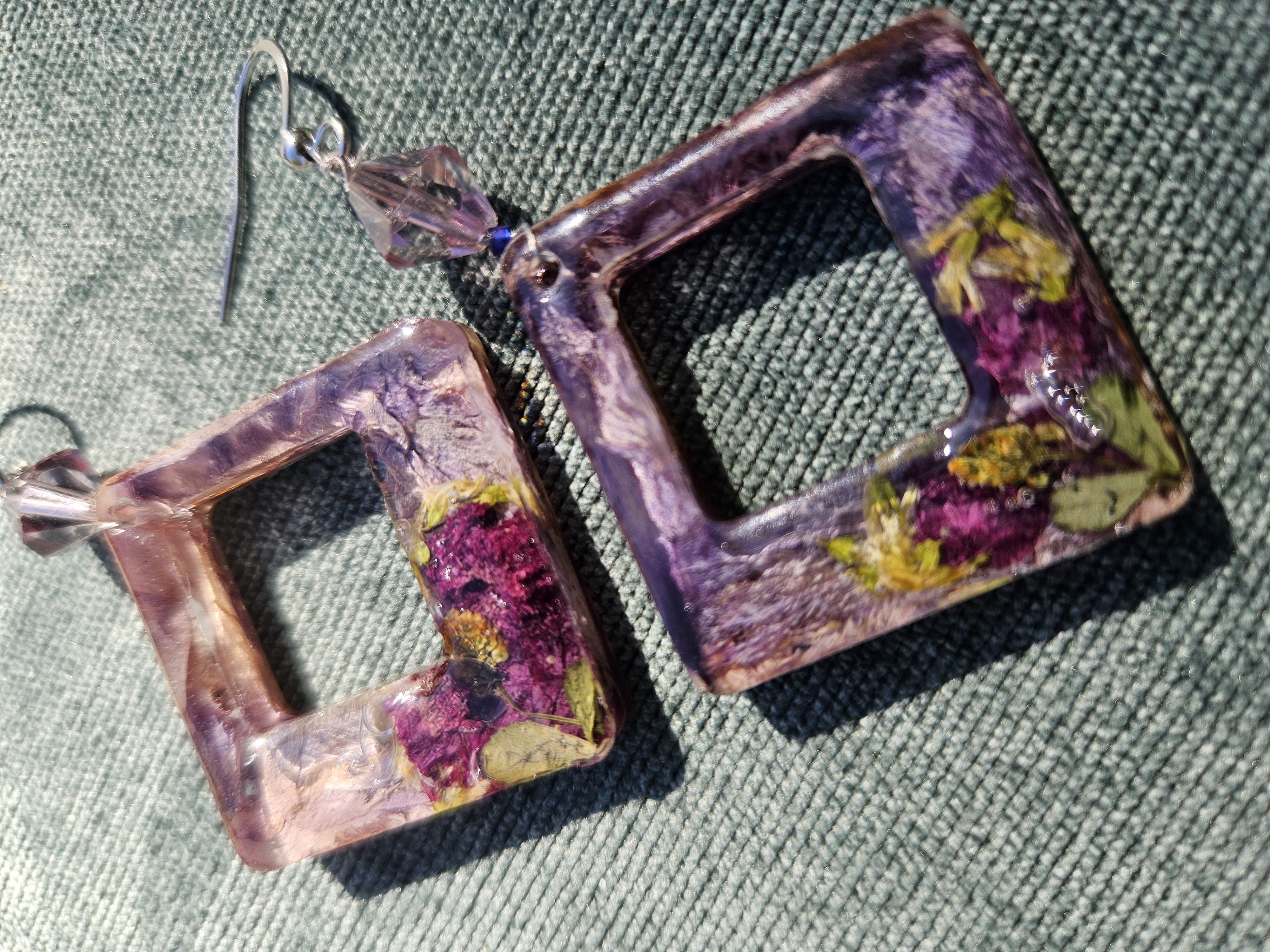 Cosmic Alignment Pressed Flower Earrings