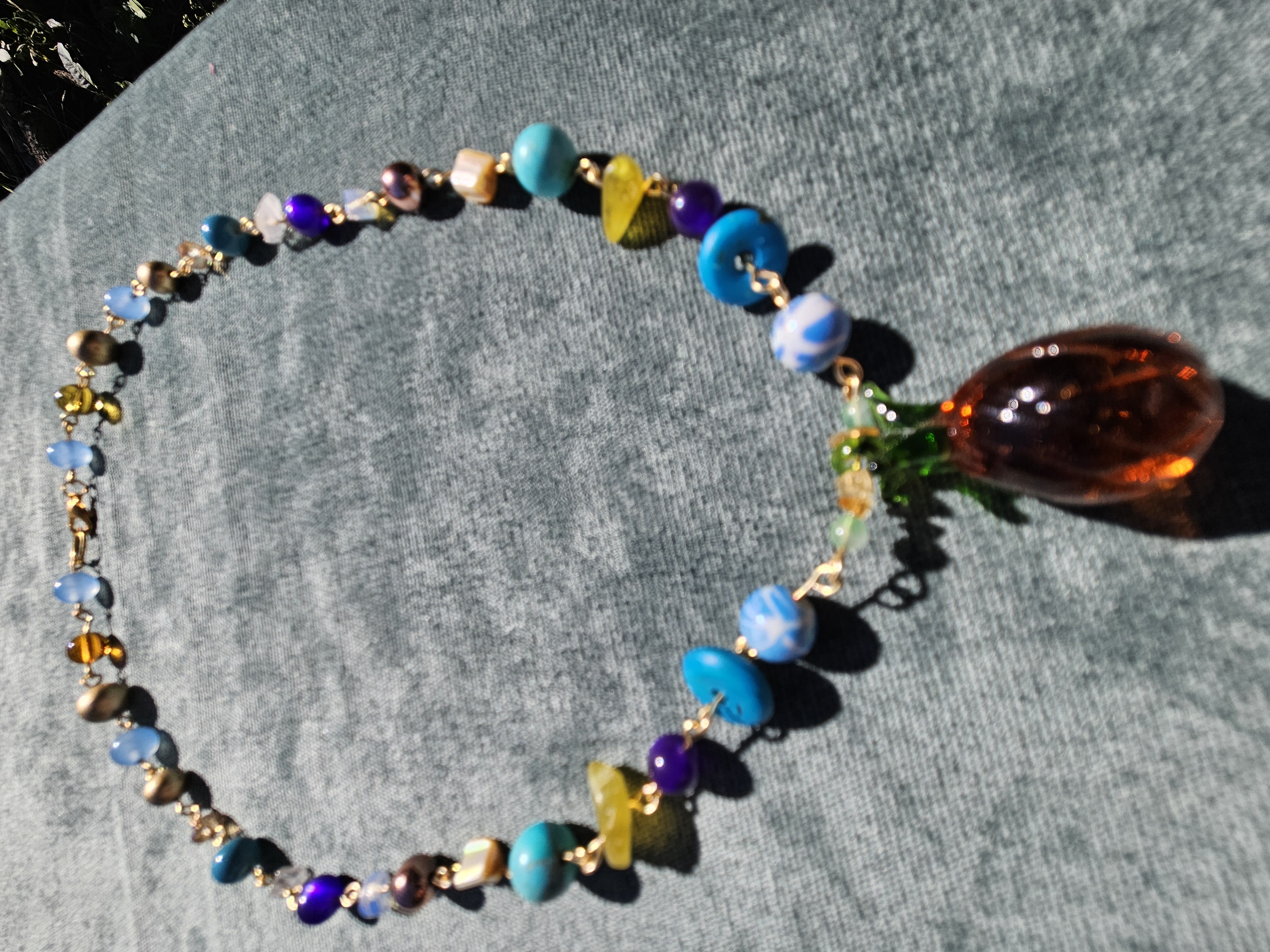 Pineapple Please Upcycled Necklace