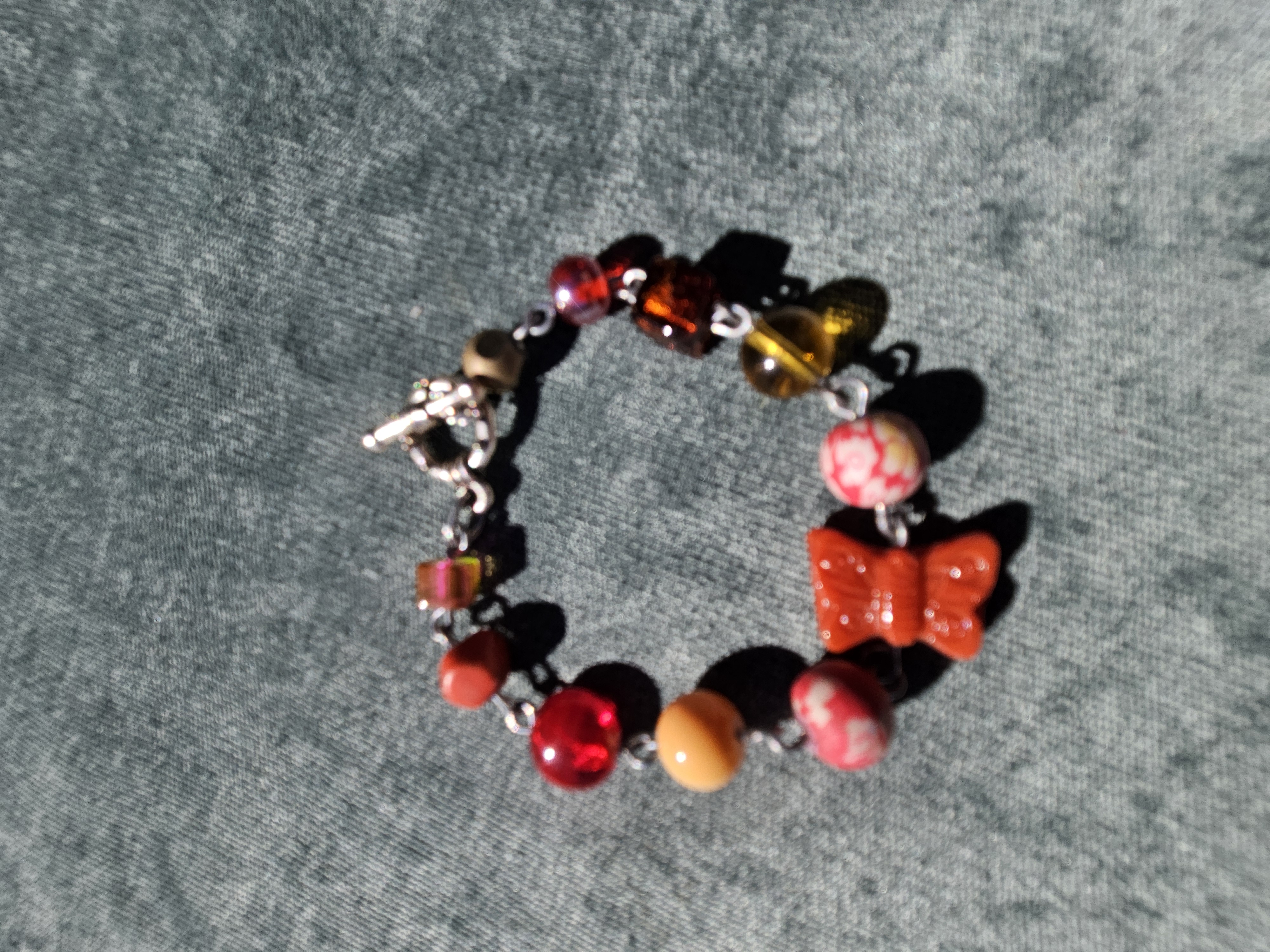 Autumn Butterfly Upcycled Bracelet