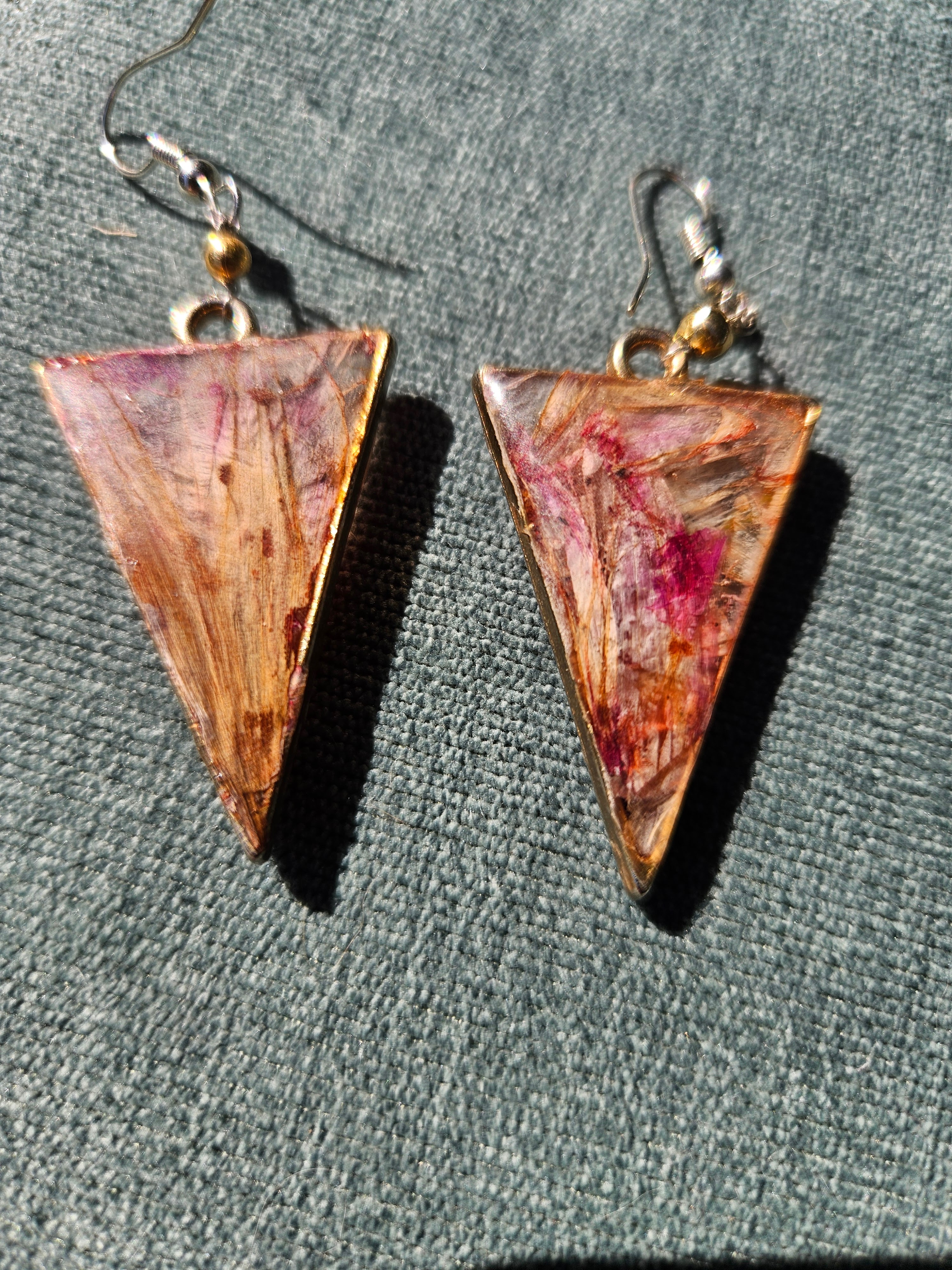 Water Element Meets Earth Pressed Flower Earrings