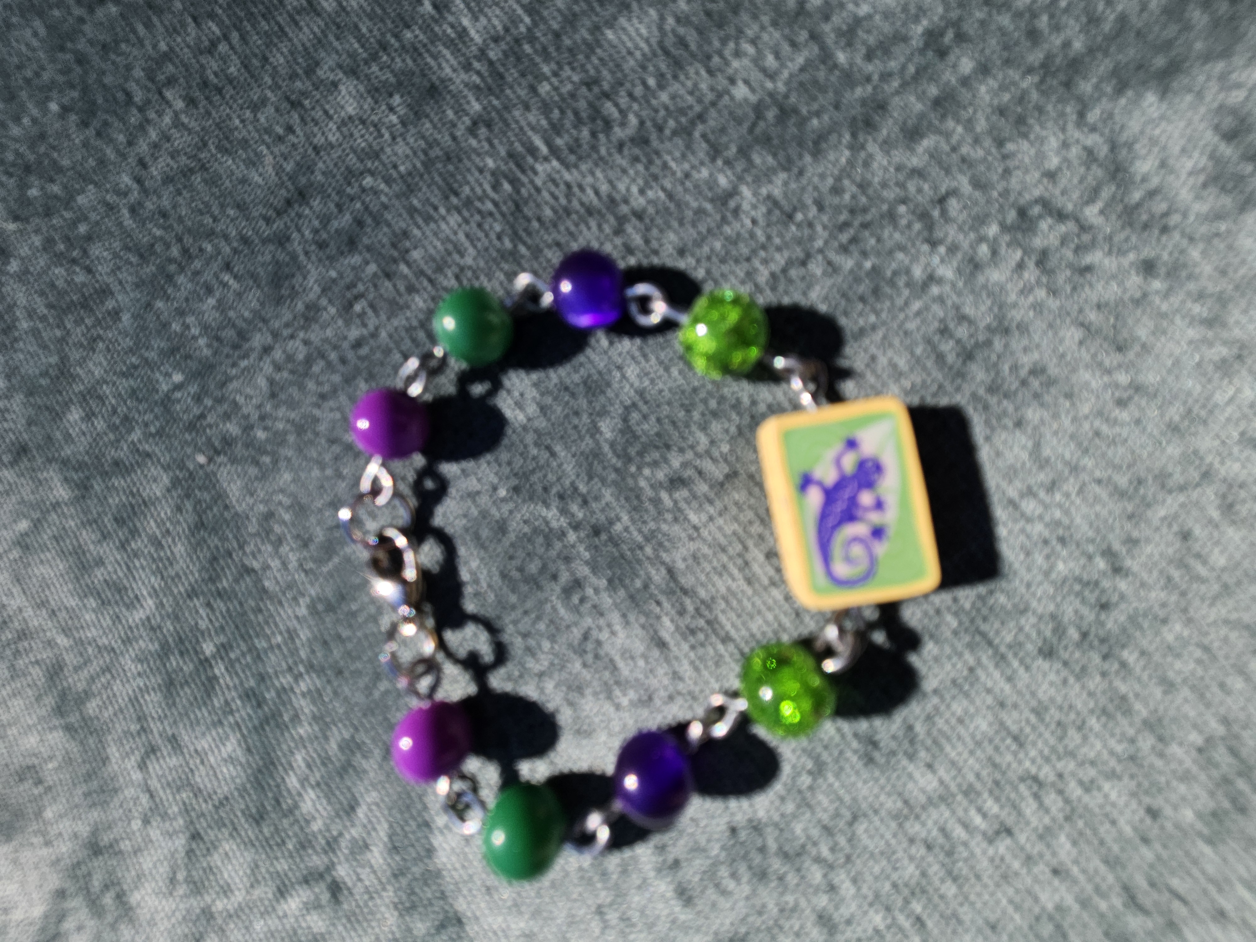 Silly Gecko Upcycled Kids Bracelet