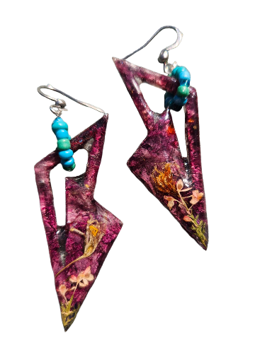 Eclectic Match Pressed Flower Earrings