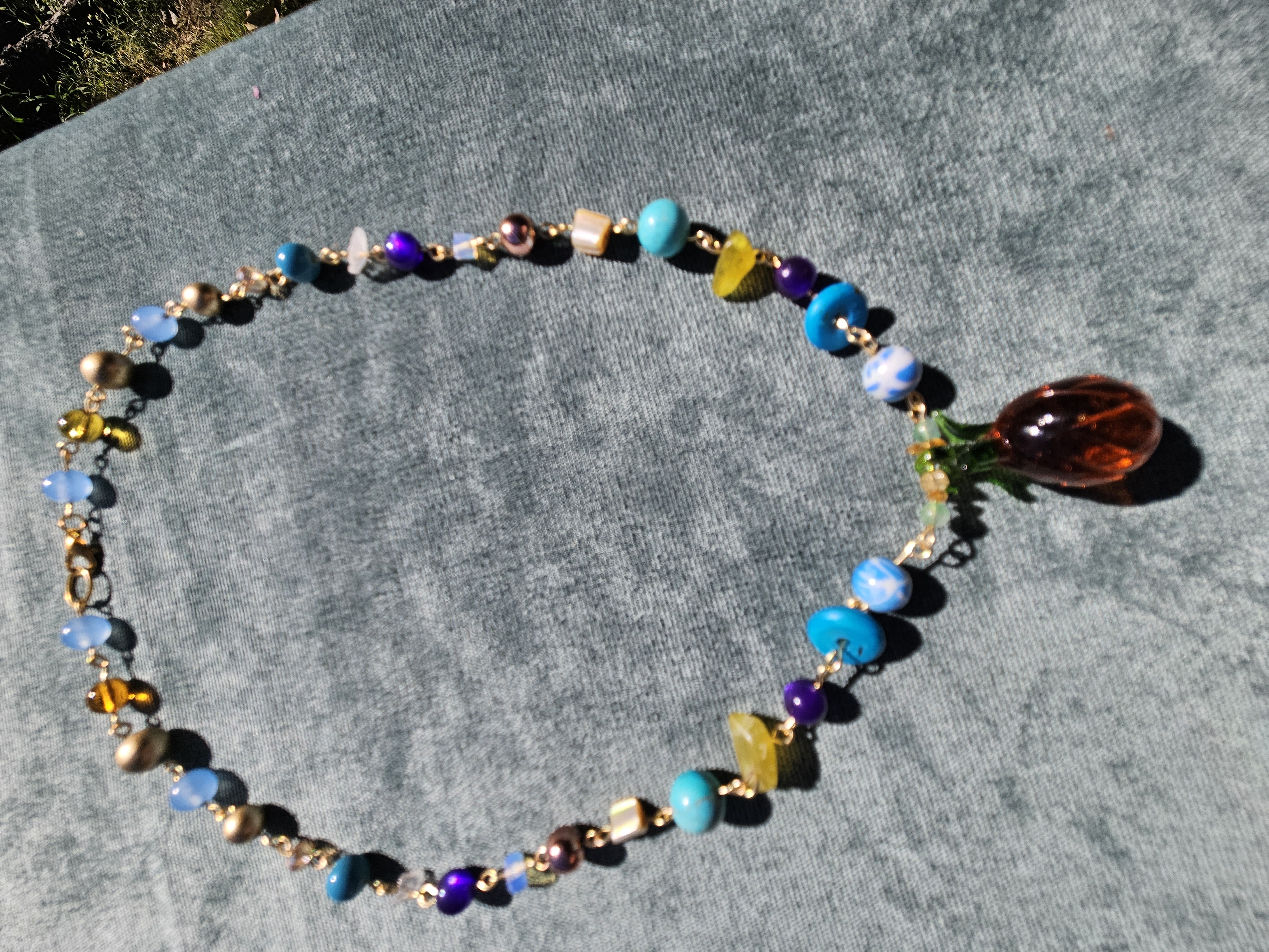 Pineapple Please Upcycled Necklace