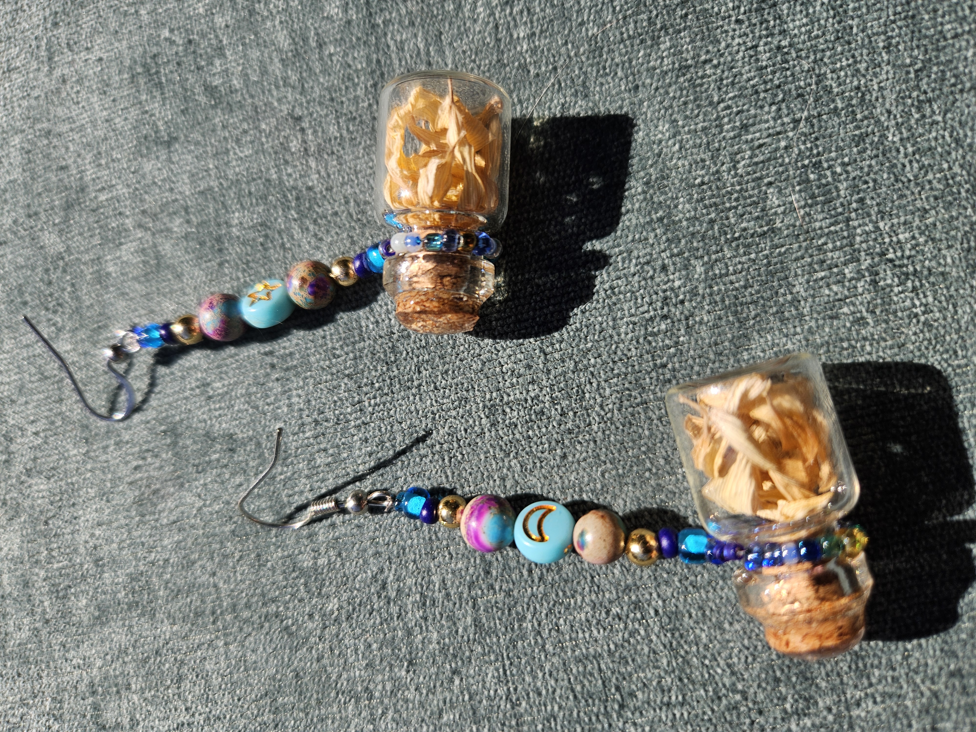 Sunflower Charm Pressed Flower Earrings